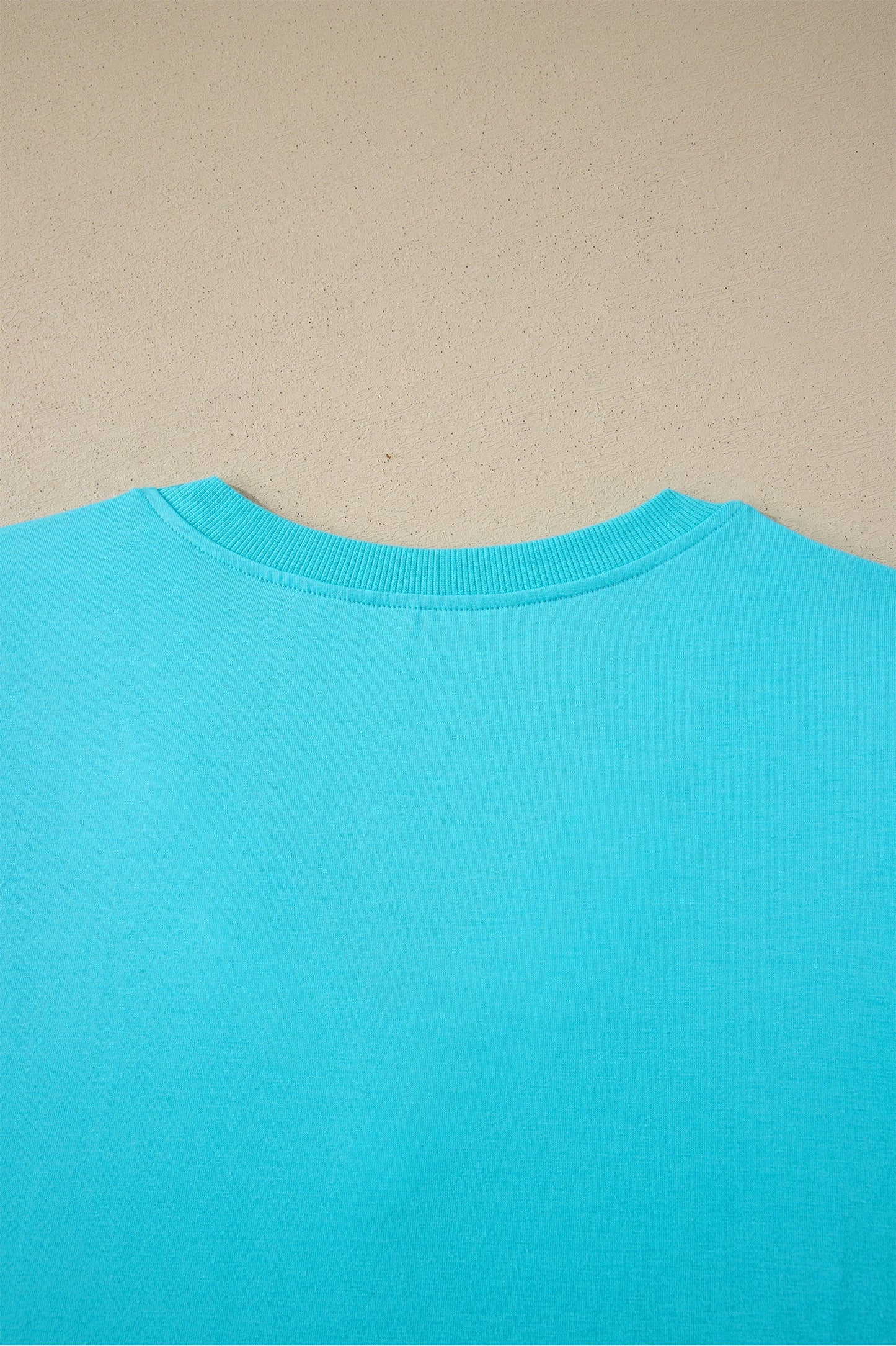 Solid V-Neck Short Puff Sleeve Blouse