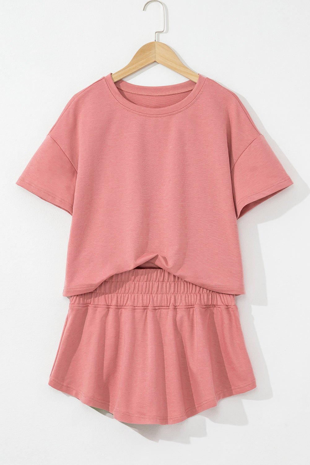 Cropped Tee & Ruffle High Waist Skort Set