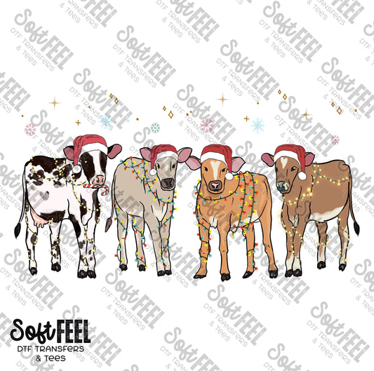 Christmas Cows - Christmas  - Direct To Film Transfer / DTF - Heat Press Clothing Transfer