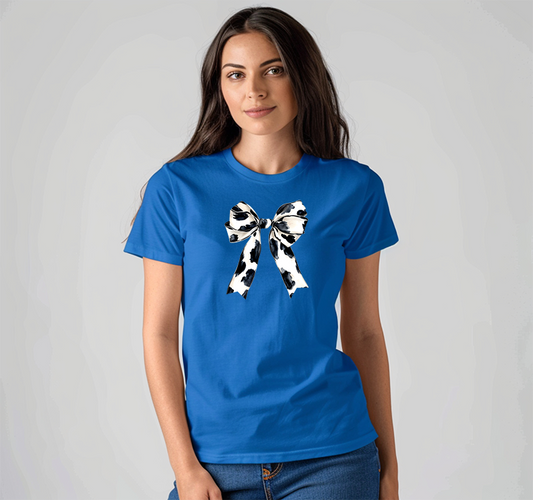 CowPrint Bow/ Coquette Tshirt