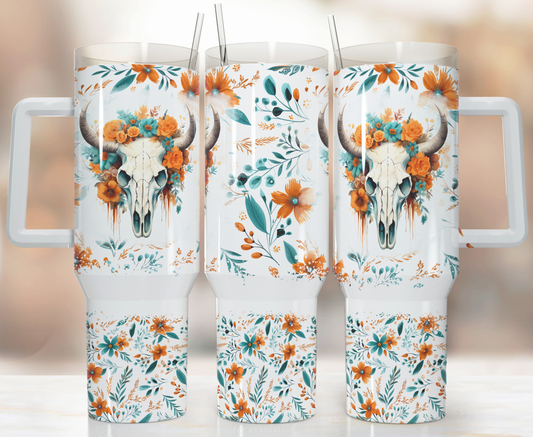 Cowhead Western Themed 40 oz. Stainless steel tumbler