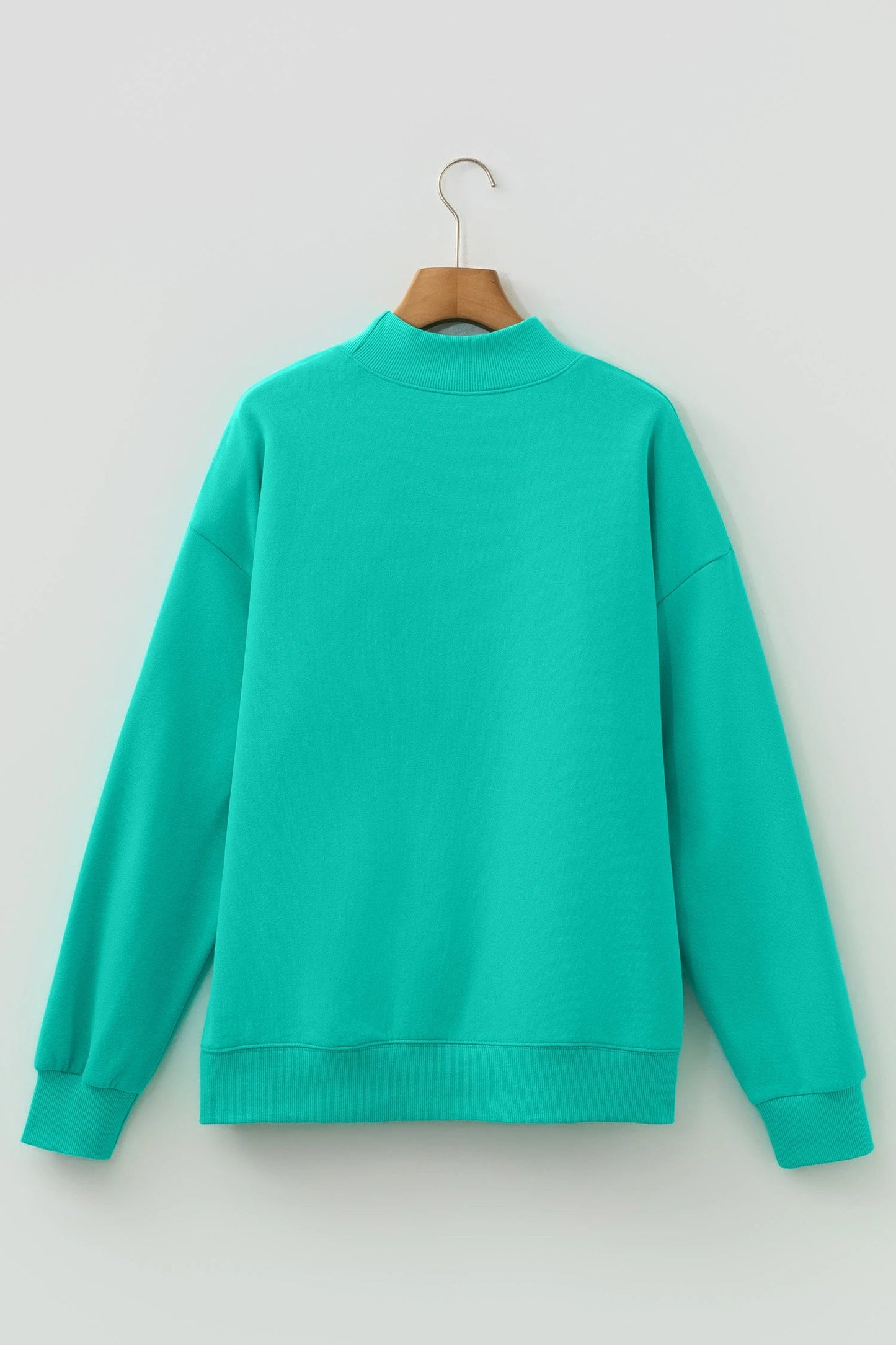 Solid Oversize Mock Neck Sweatshirt