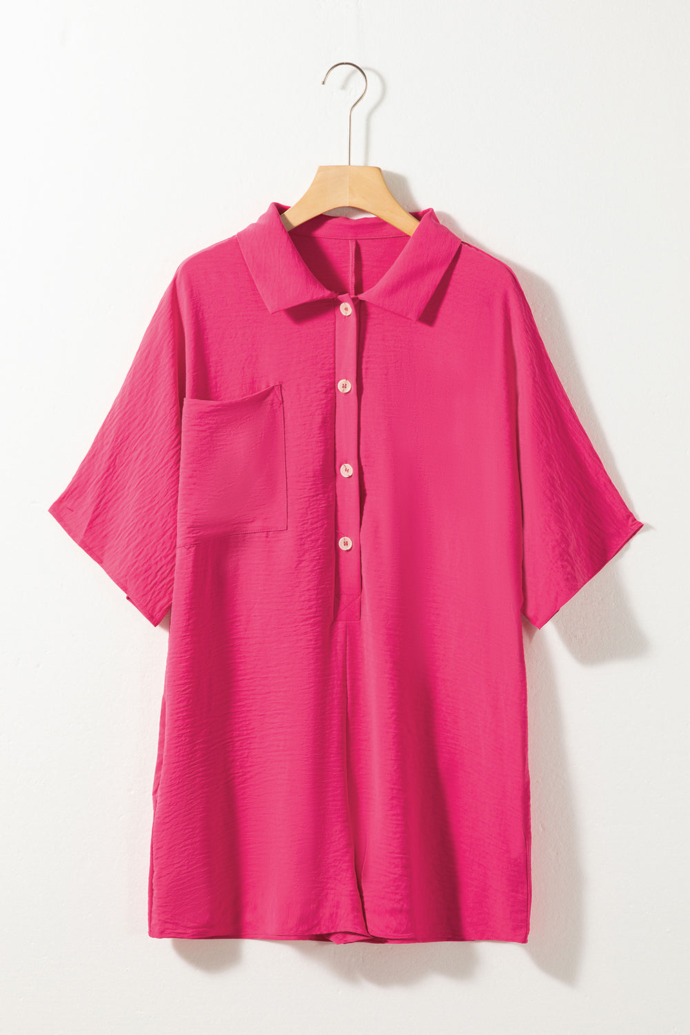 Half Button Collar Loose Romper