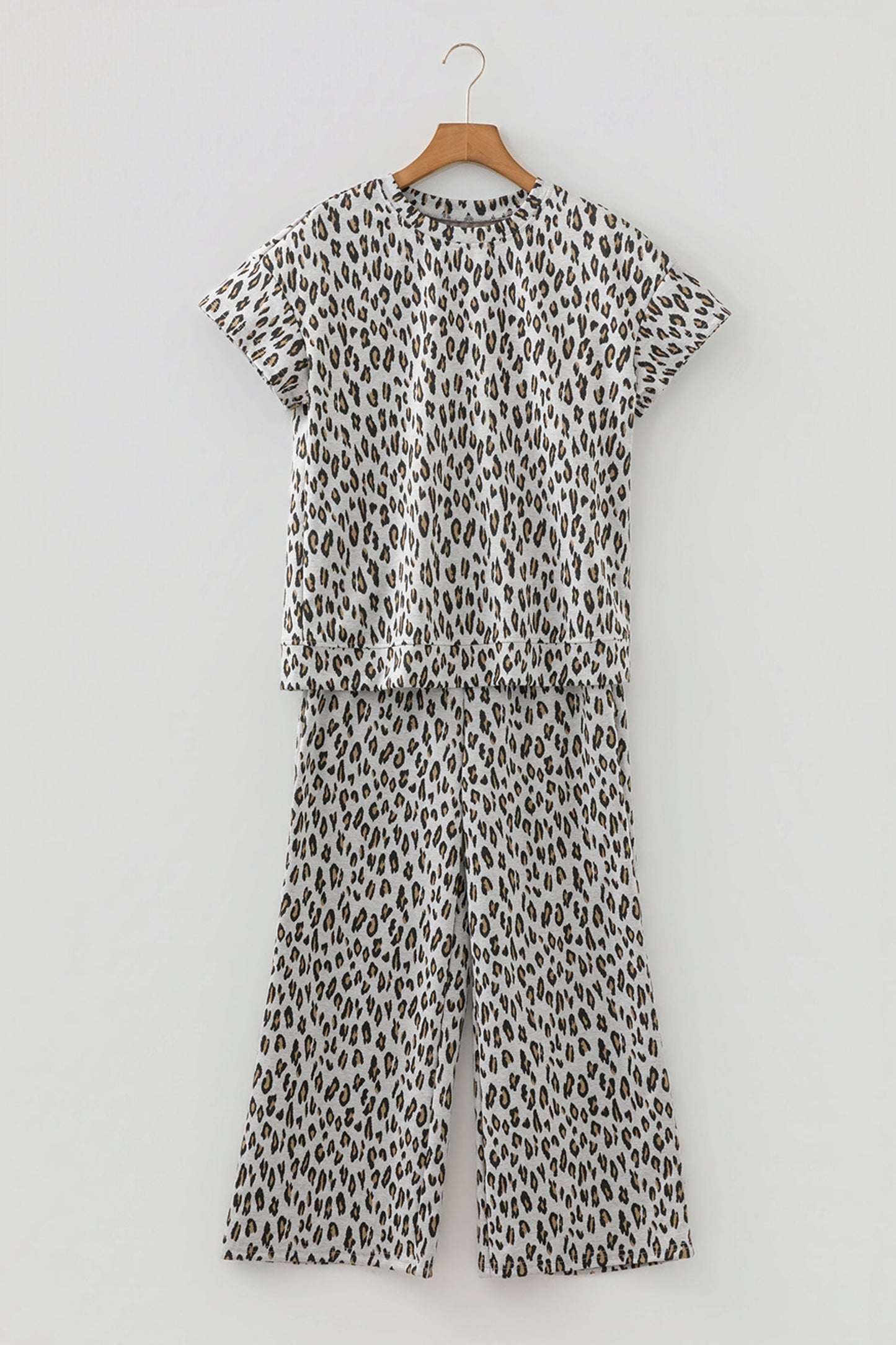 Leopard Short Sleeve Tee & Pants Set