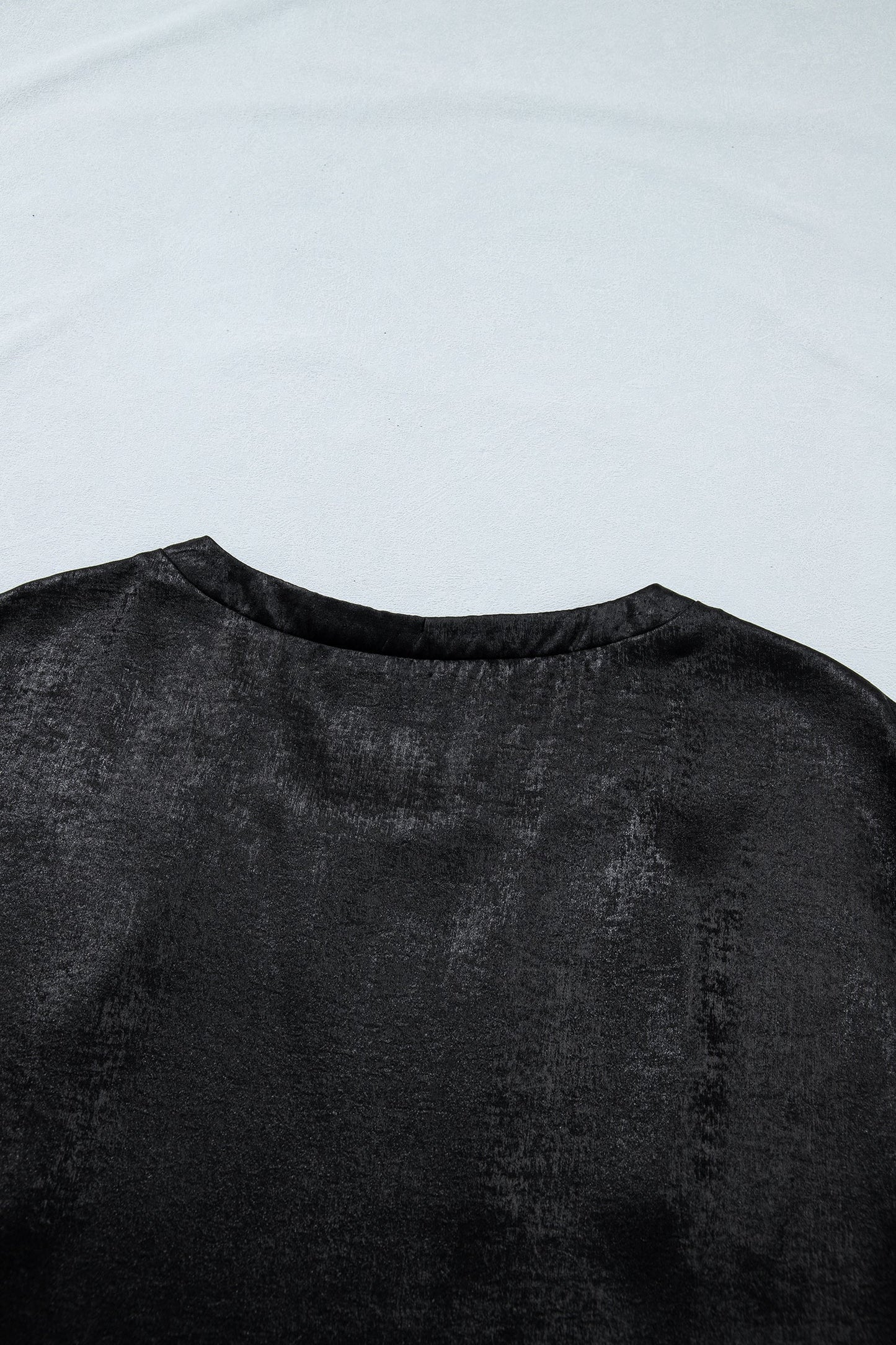 Metallic Round Neck Cap Sleeve Tee