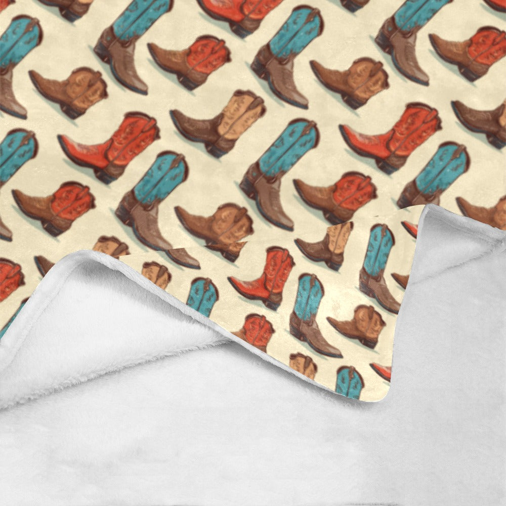 Got My Boots Western Micro Fleece Throw Blanket 60" x 80" Made in America