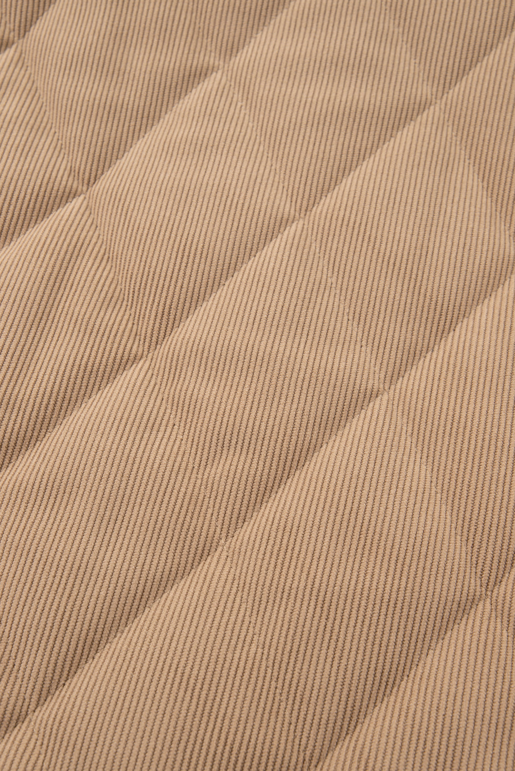 Plus Size Quilted Corduroy Snap Button Vest Jacket