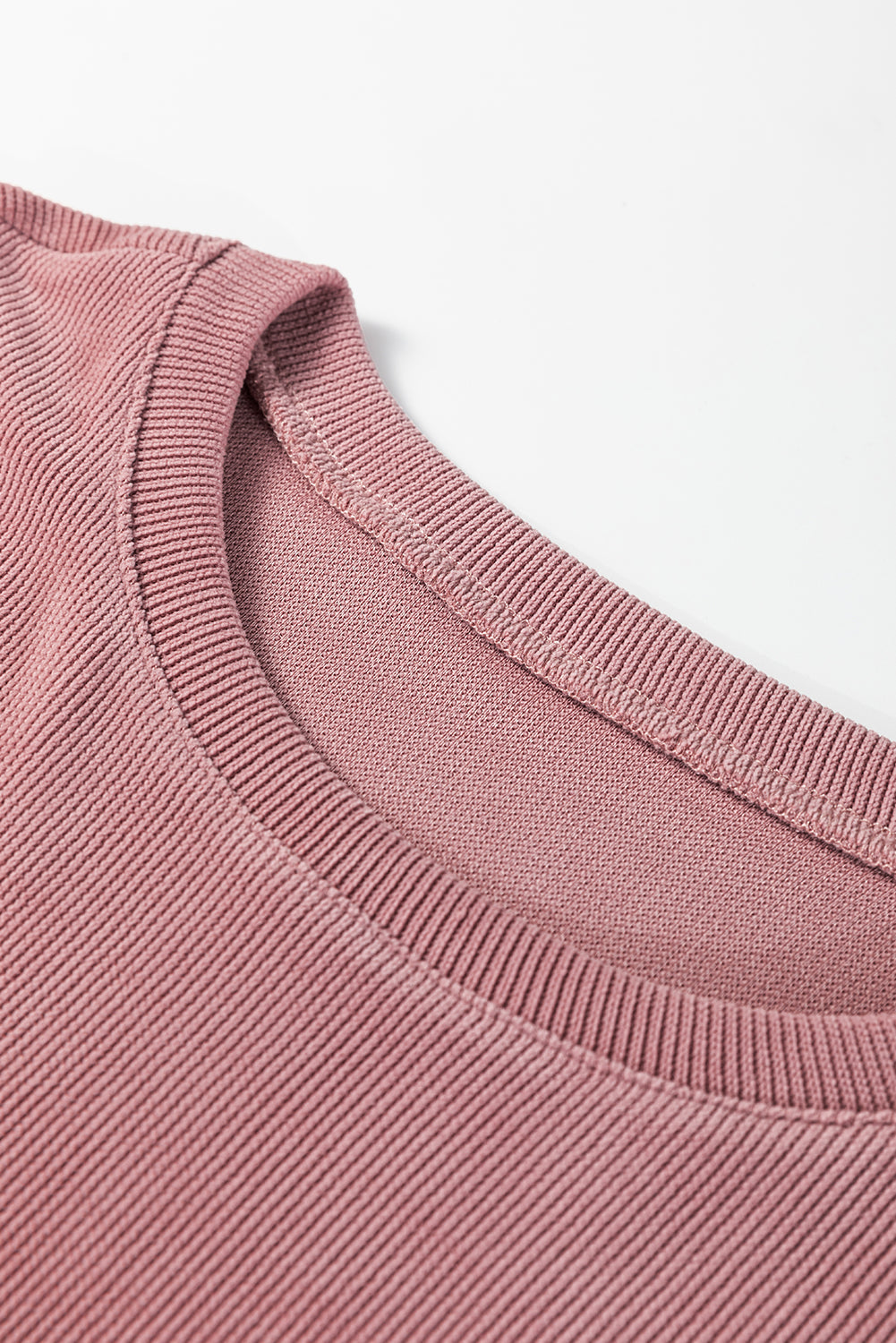 Solid Textured Knit Pullover and Shorts Set