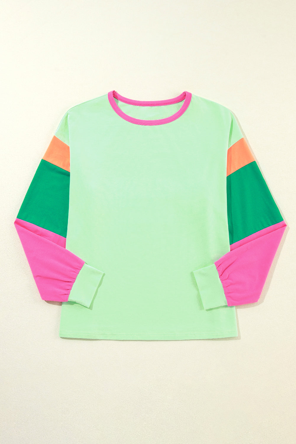 Colorblock Patchwork Long Sleeve Top