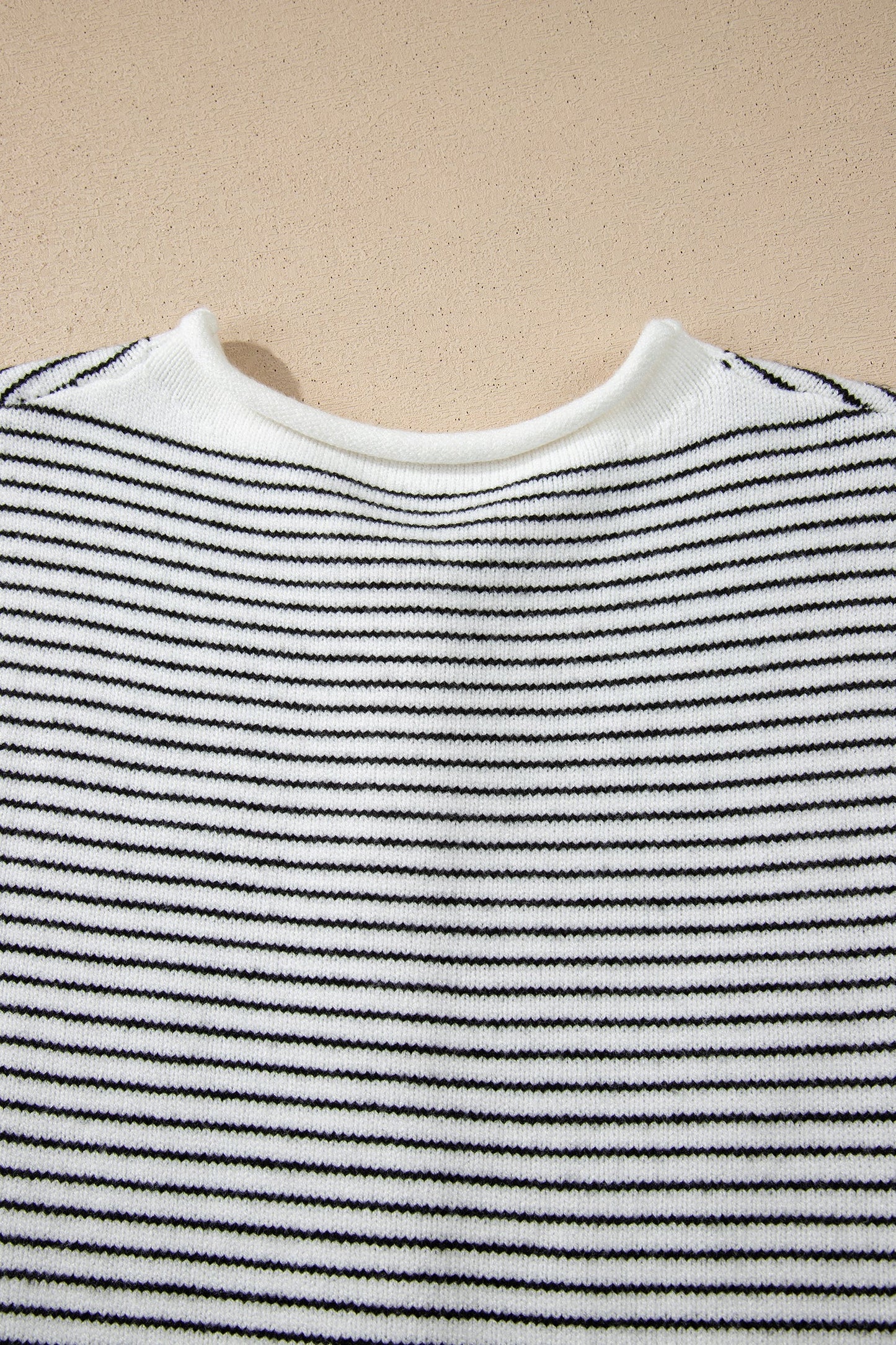 Stripe Contrast Trim Cap Sleeve Button-Up Cardigan