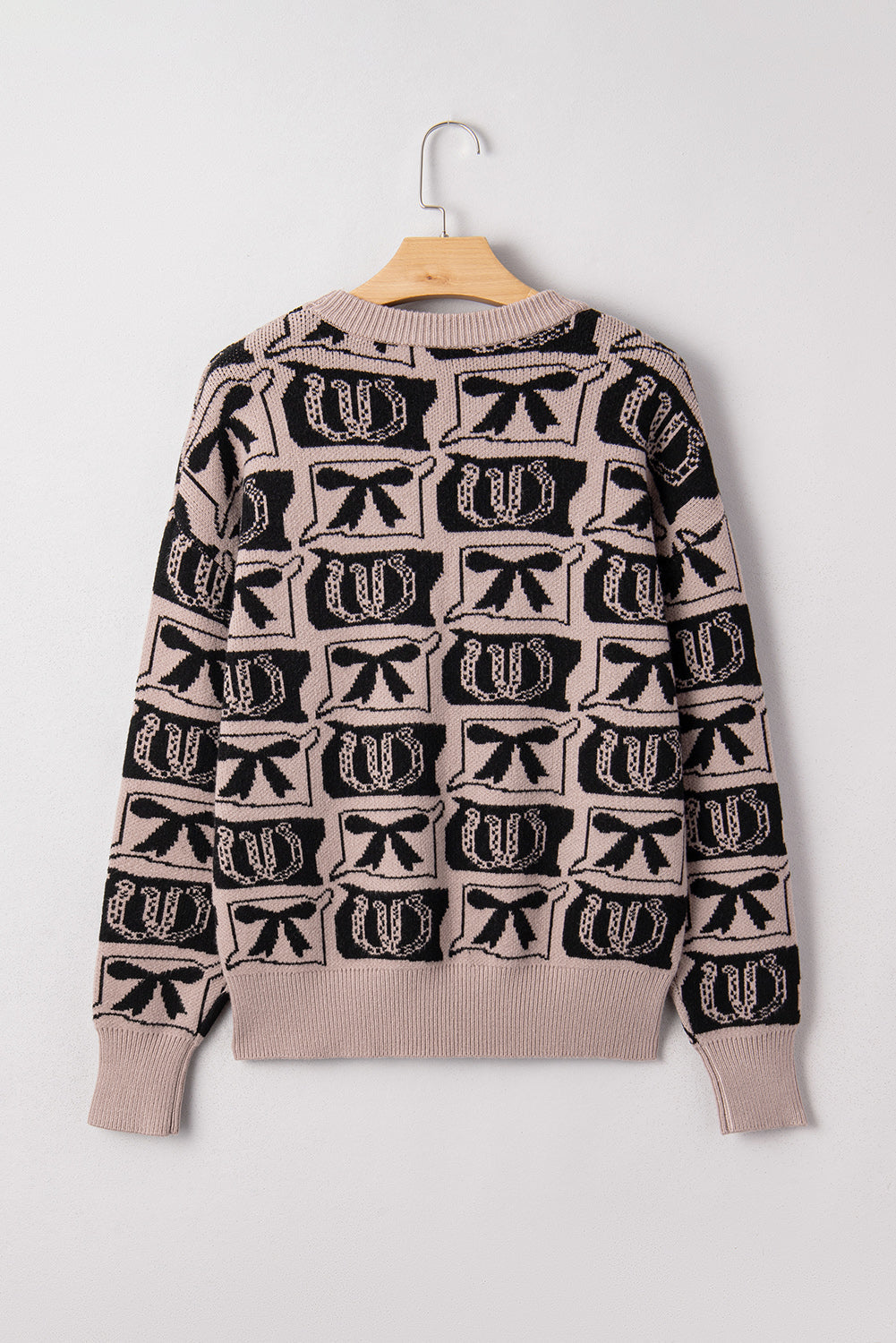 Western Bows & Horseshoes Drop Shoulder Sweater