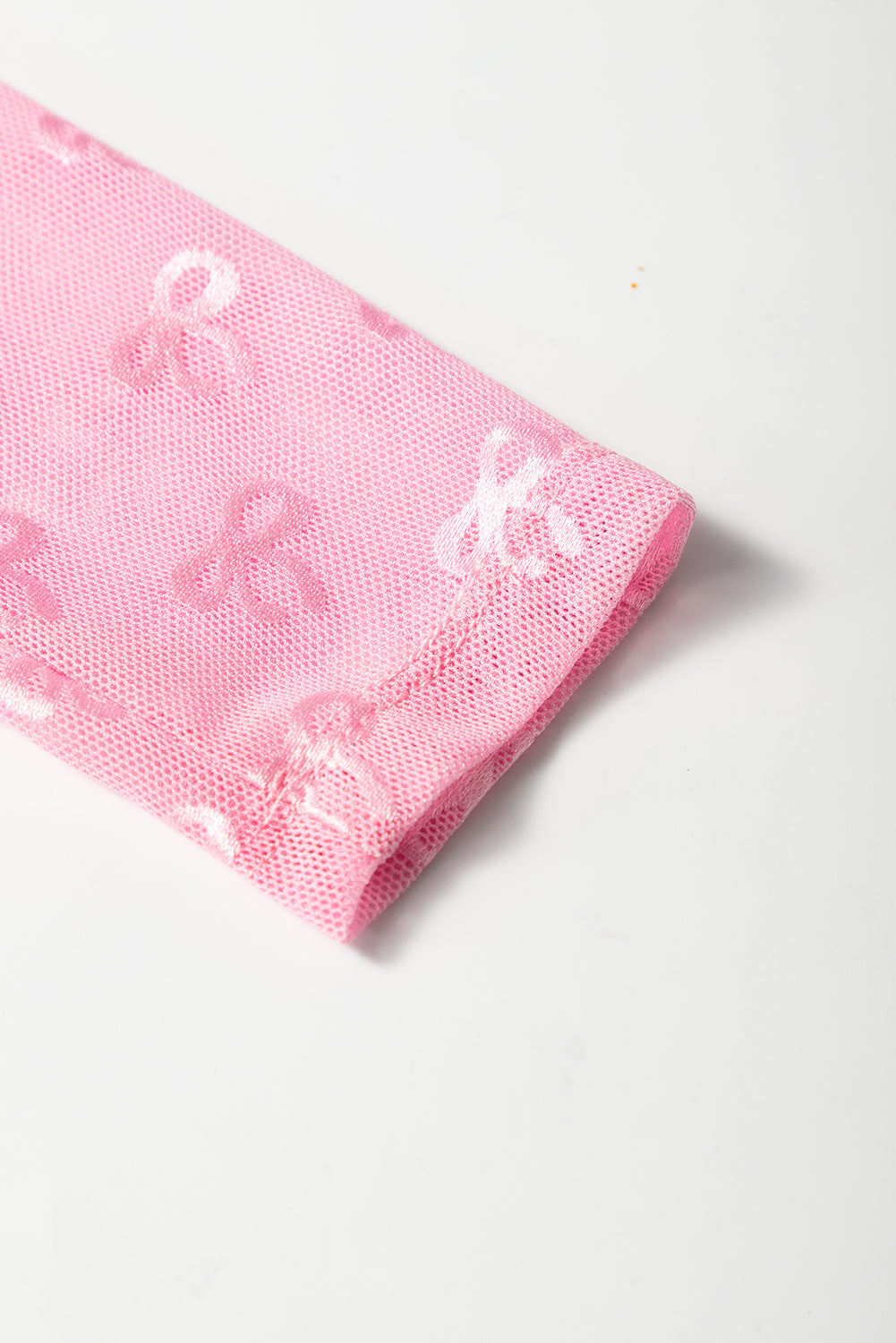 Bow Mesh Long Sleeve Top