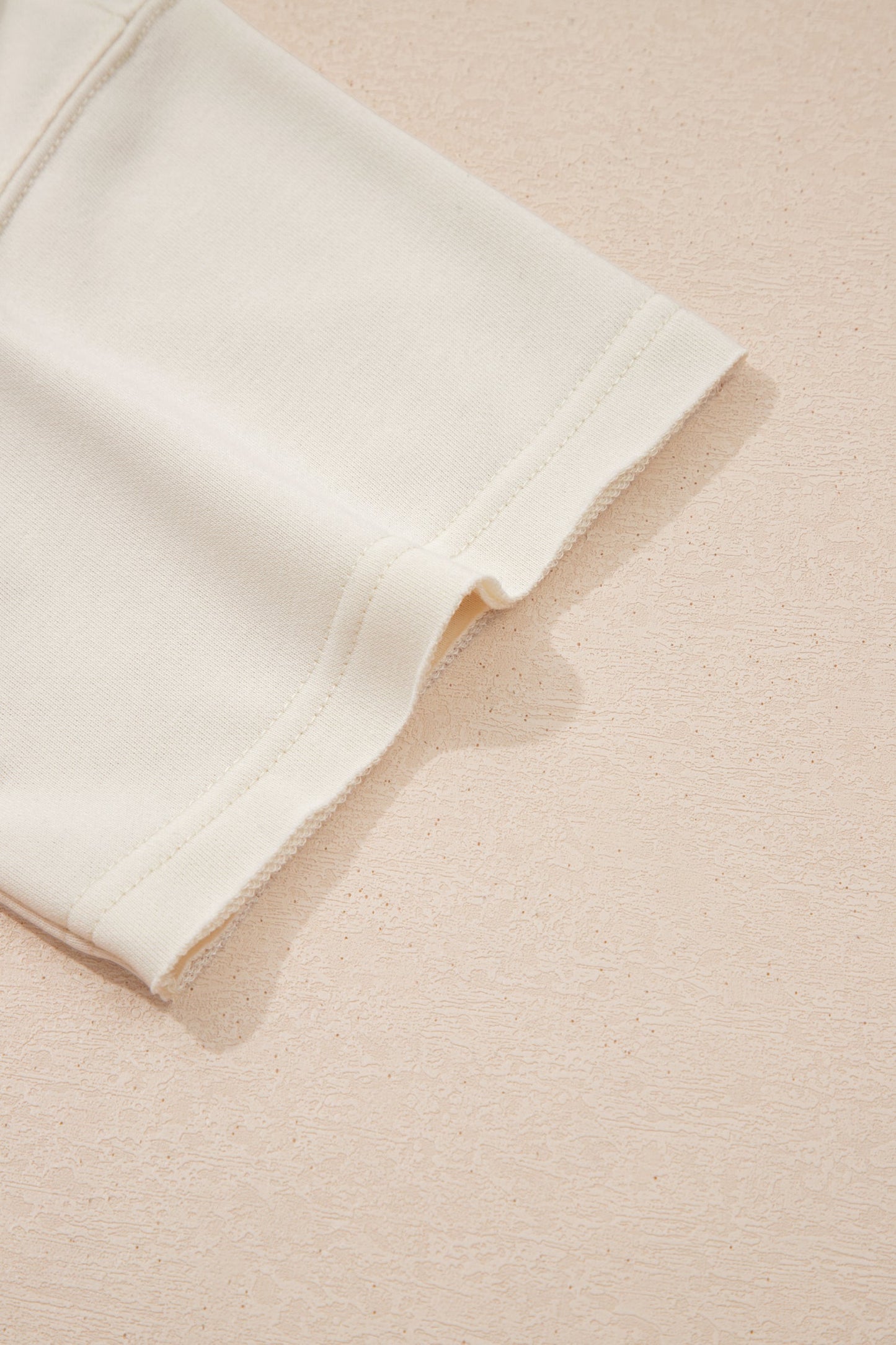 Solid Textured Raw Edge Top and Short Set