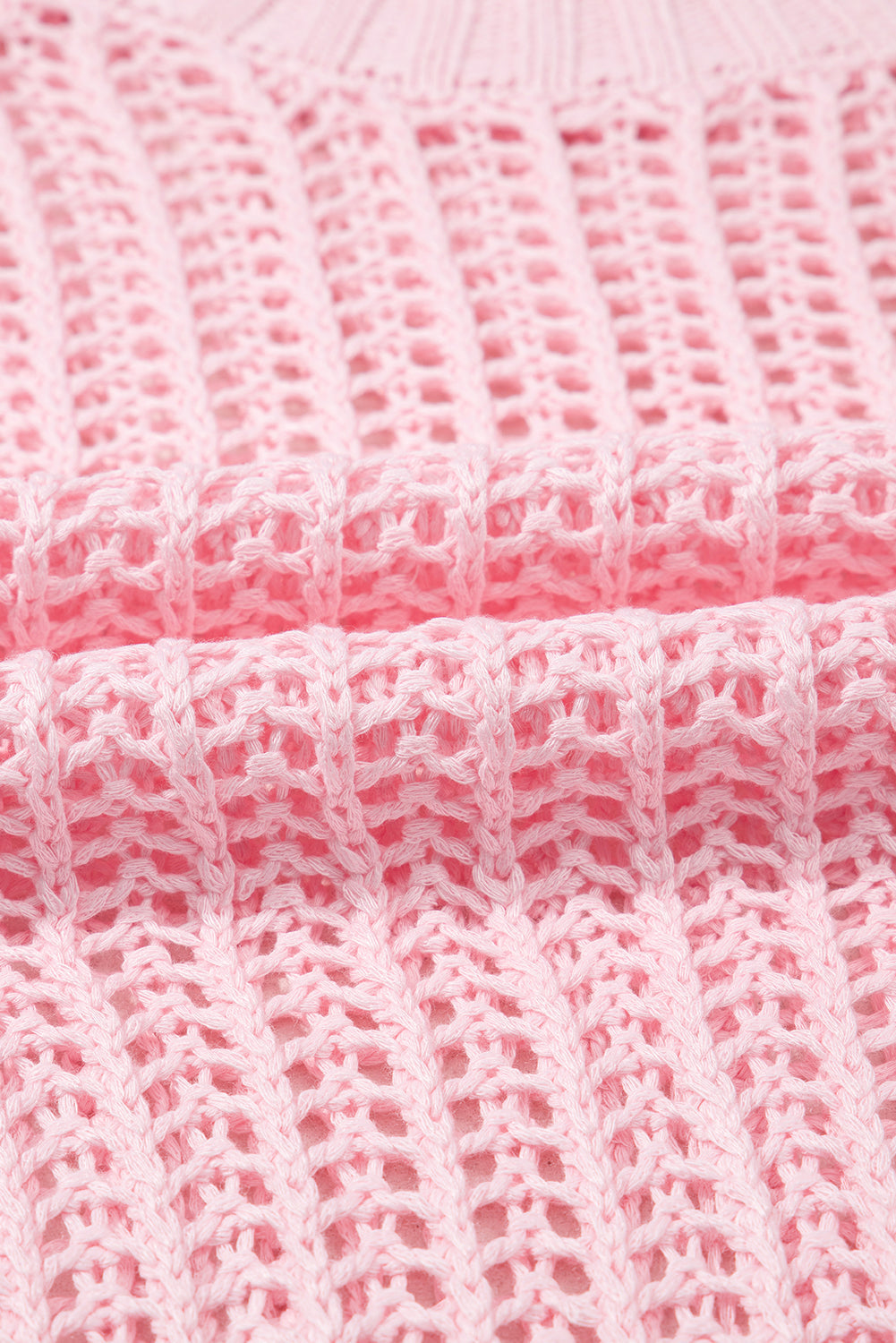 Hollow-out Crochet Side Tied Short Sleeve Sweater