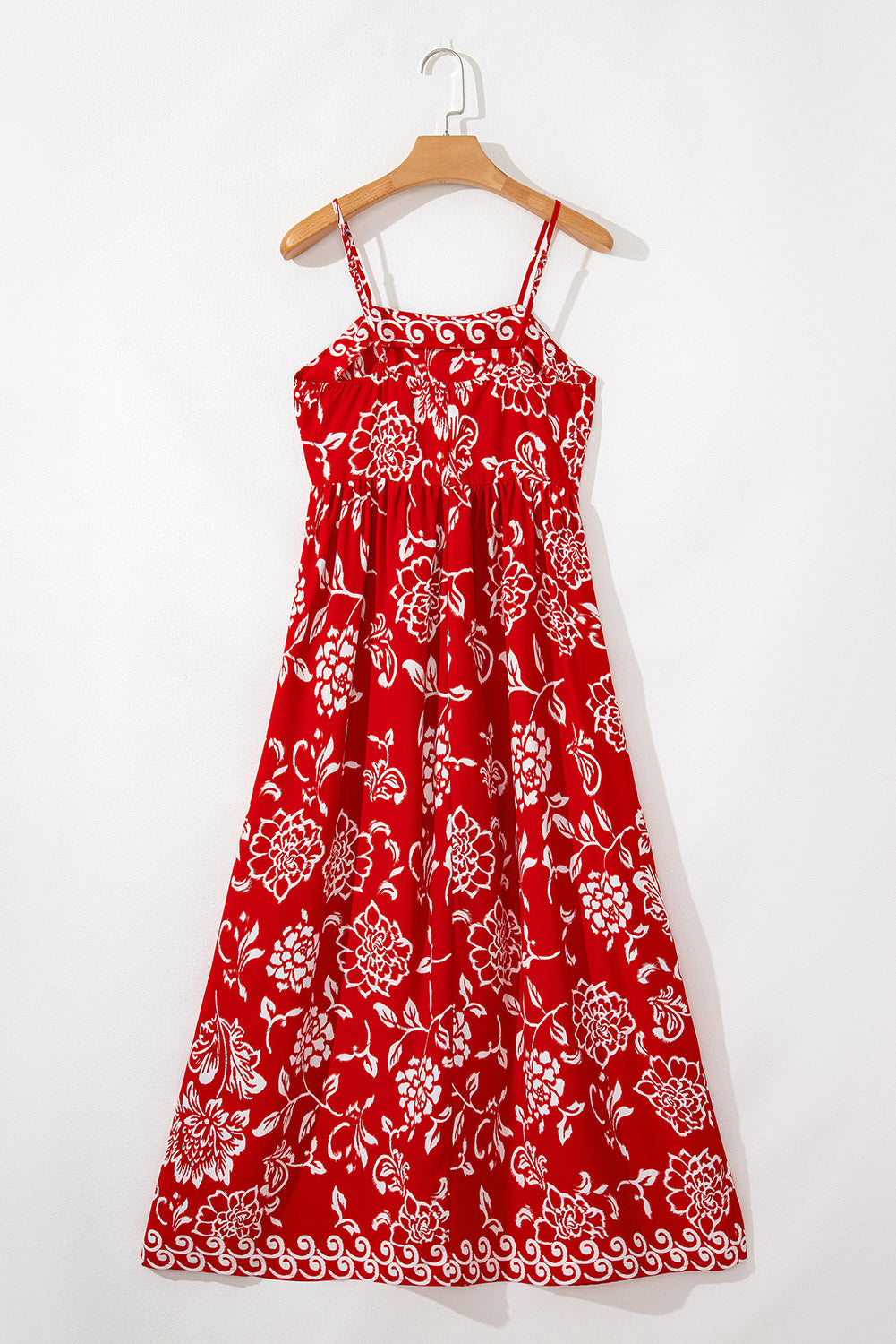 Floral Spaghetti Strap Empire Waist Maxi Dress
