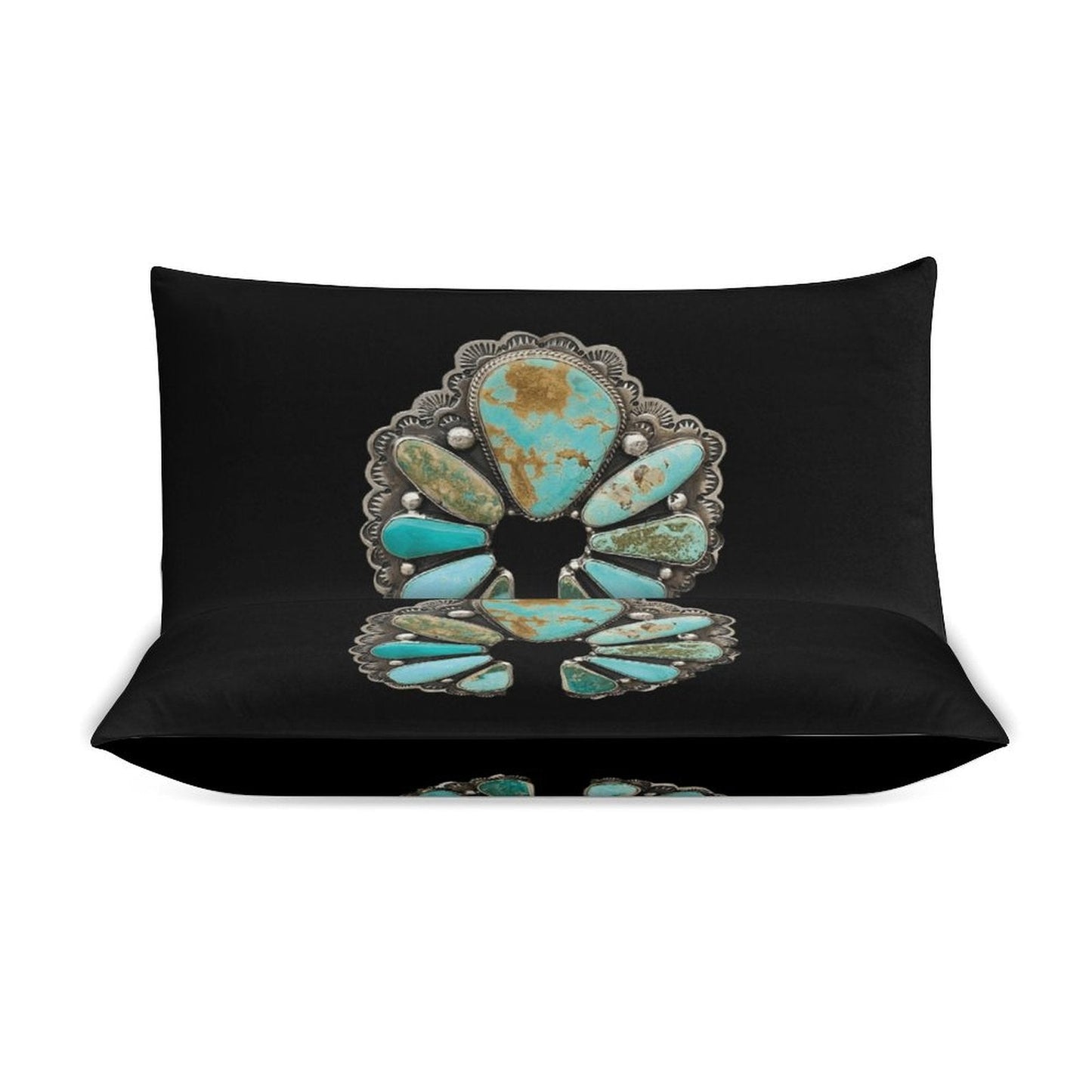 Turquoise Naja Design 3-Piece Bedding Set (1 Duvet Cover + 2 Pillow Shams) – 102"×90"