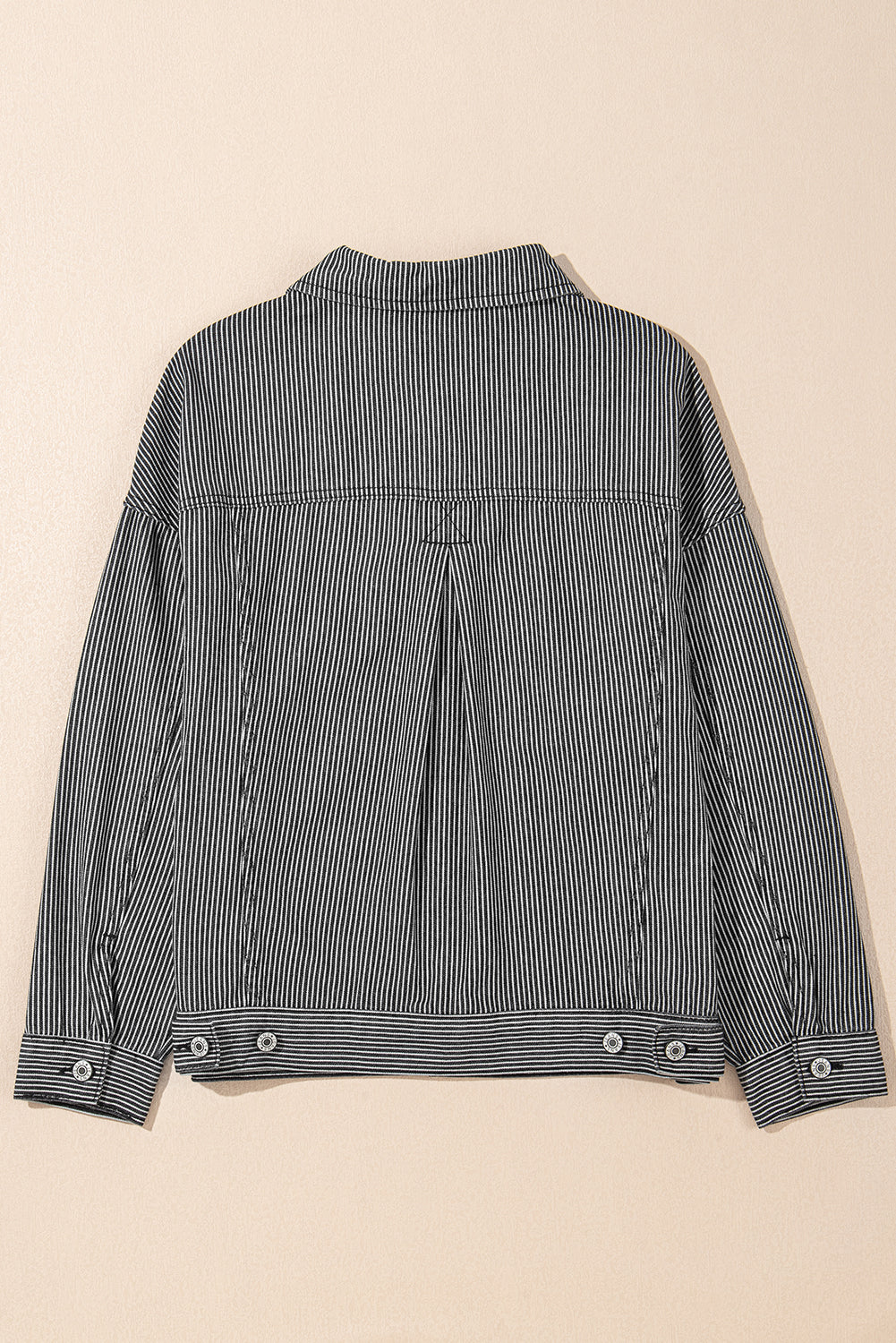 Stripe Wash Oversize Pocket Denim Jacket