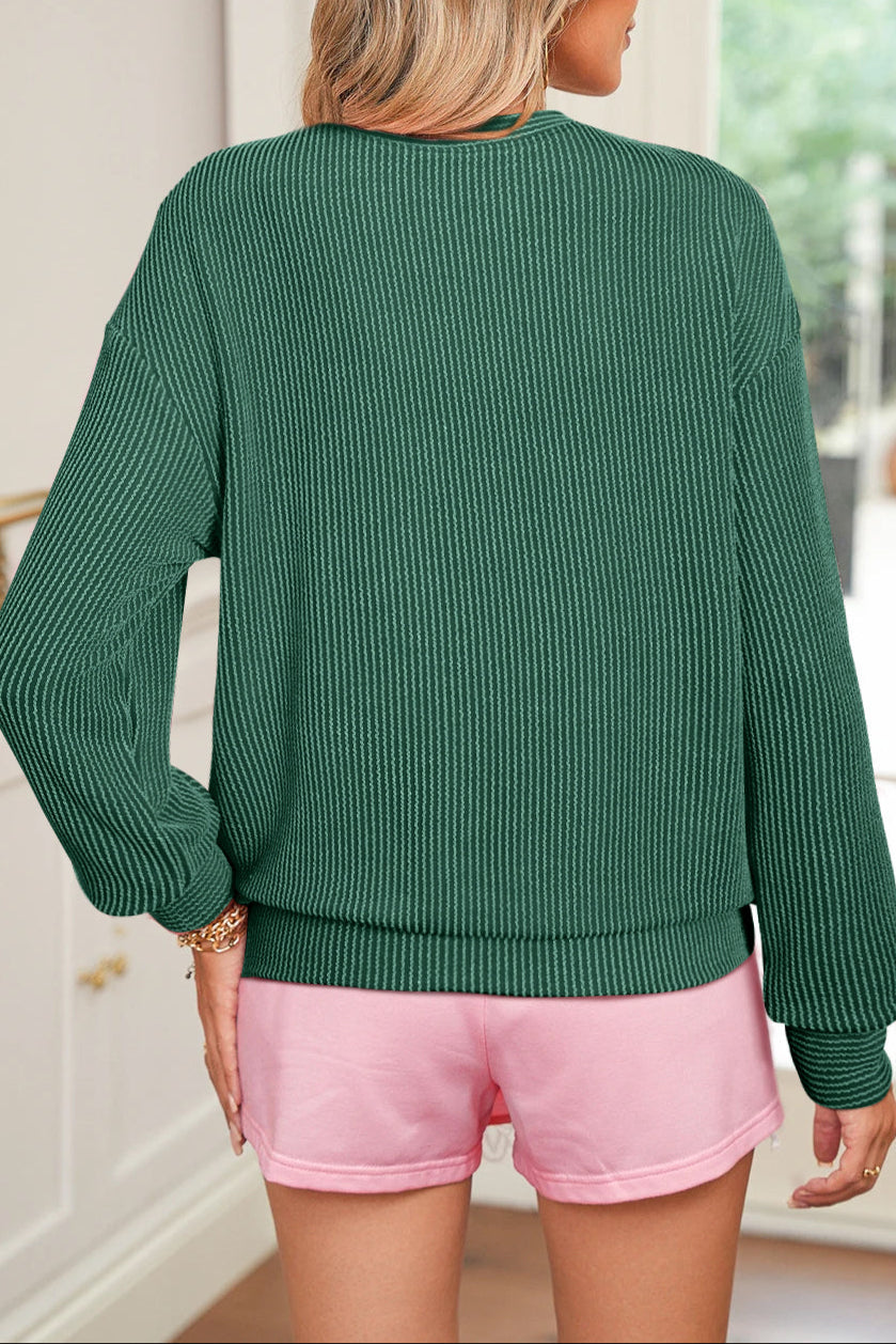 Merry Corded Knit Long Sleeve Top