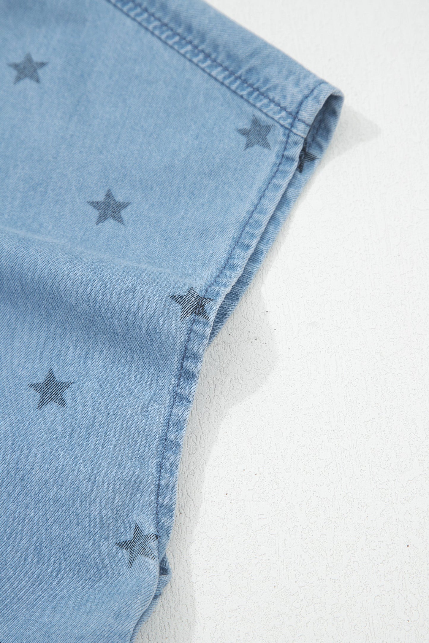 Star Denim Double Chest Pocket Short Sleeve Shirt