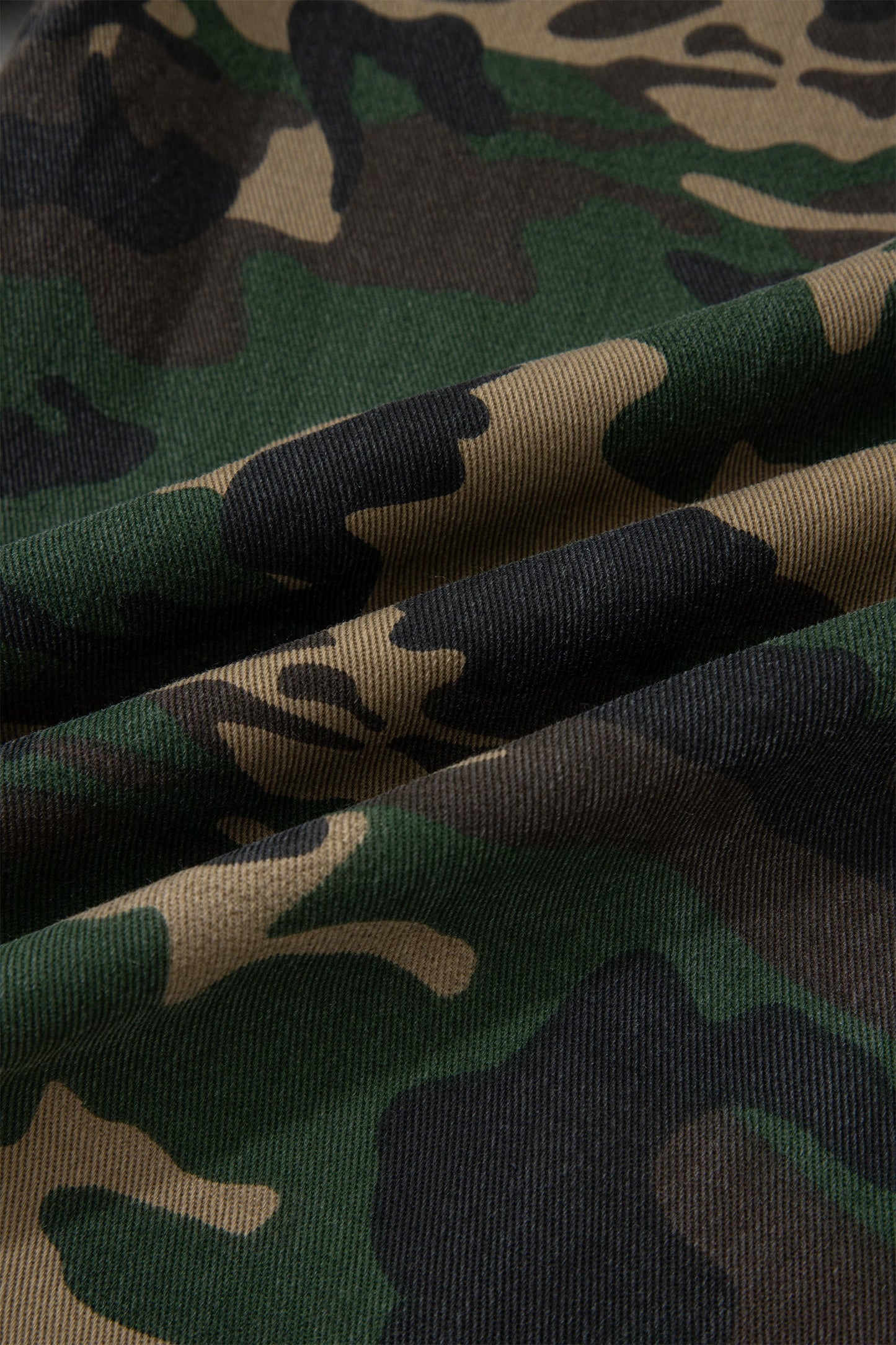 Camo Drawstring Patch Pocket Barrel Jeans