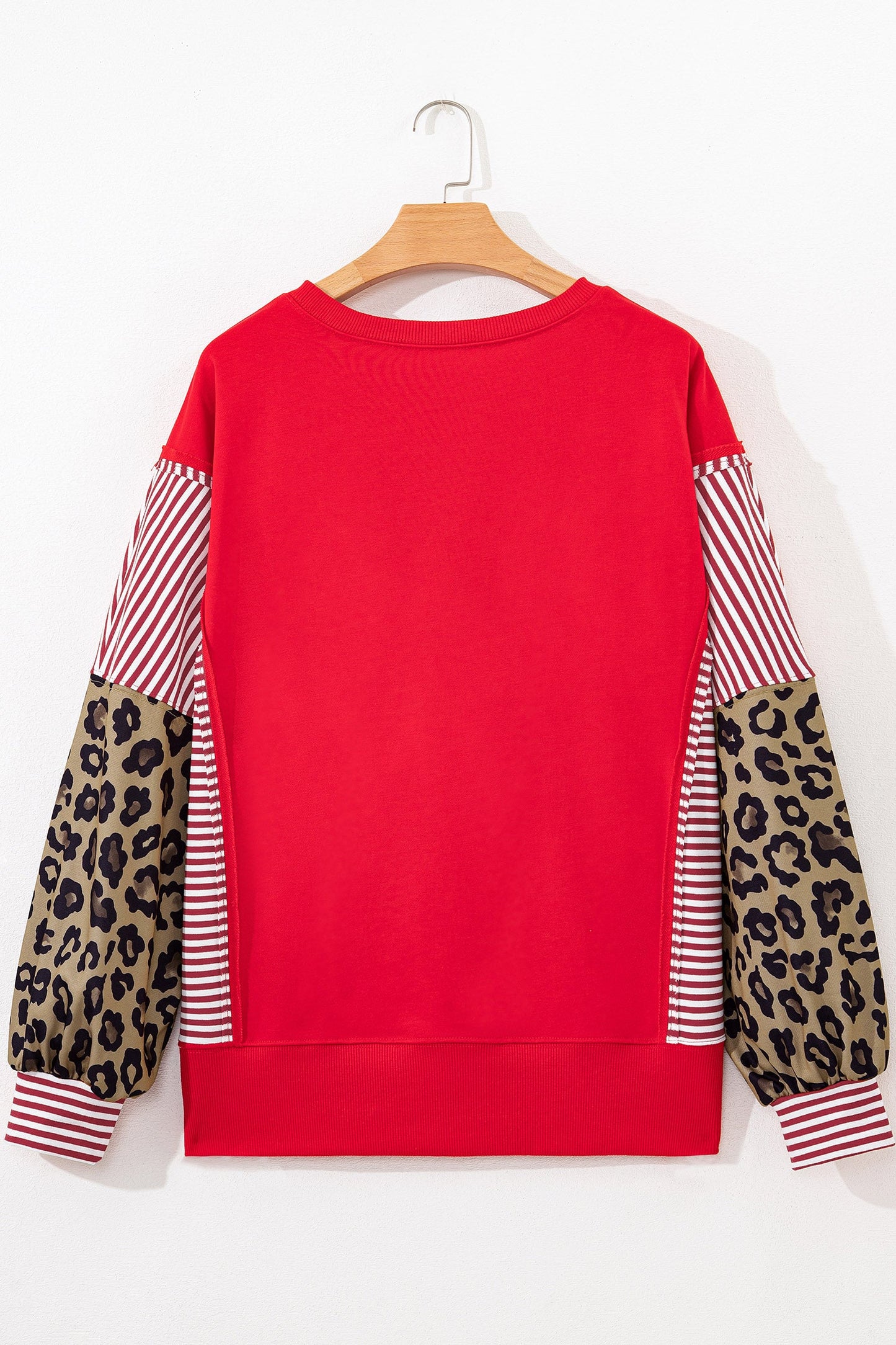 Stripe Patchwork Sleeve Colorblock Sweatshirt