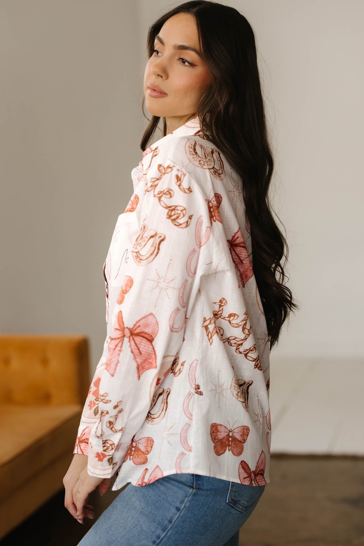 Rodeo Cowgirl Button-Up Western Shirt