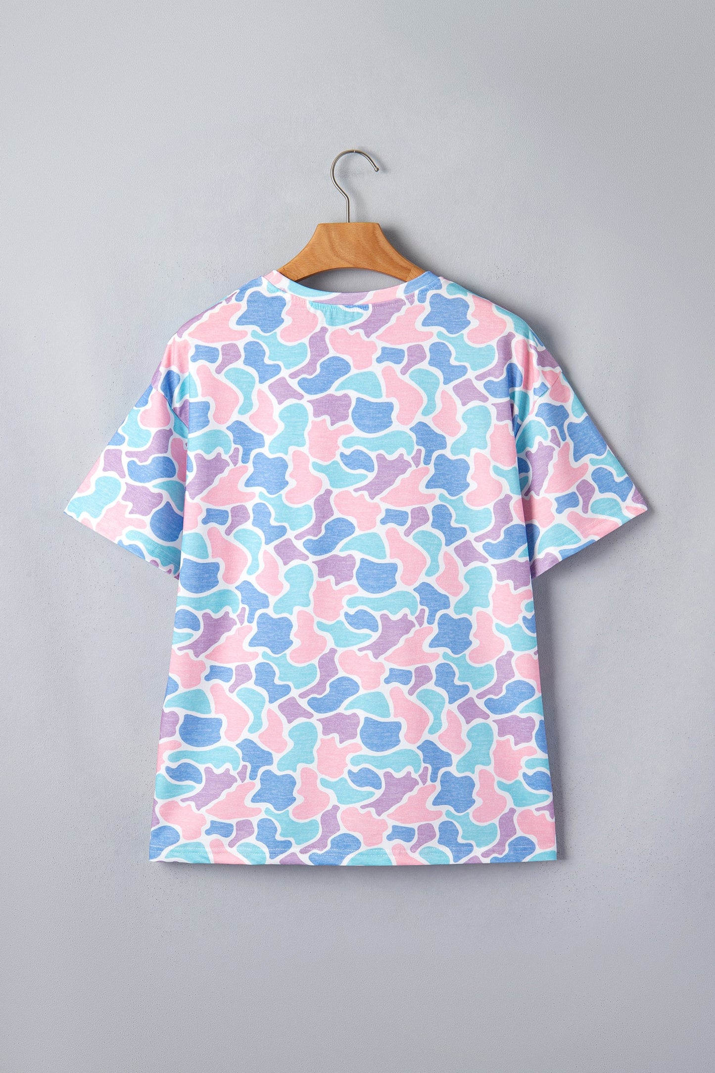 Camo Drop Shoulder Short Sleeve Tunic Tee