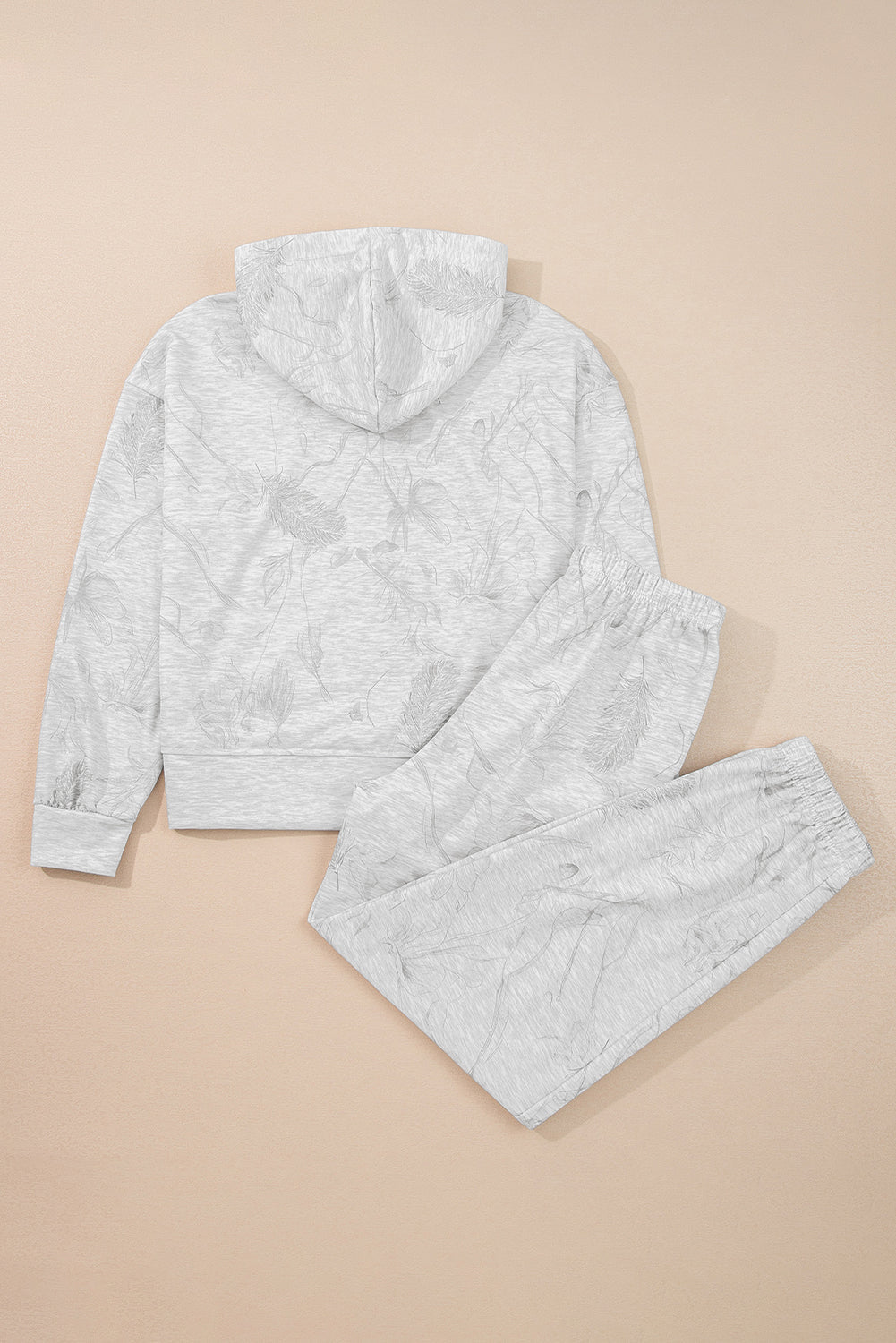 Abstract Drop Sleeve Hoodie and Pant Set