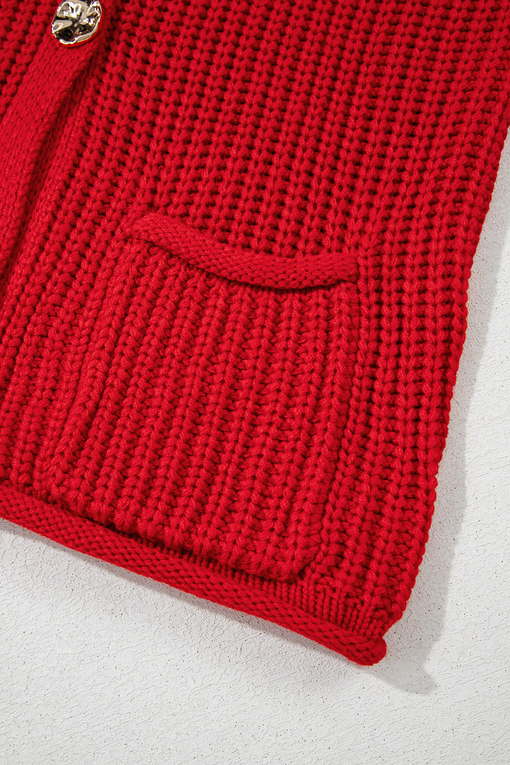 Solid Textured Buttoned Sweater Vest