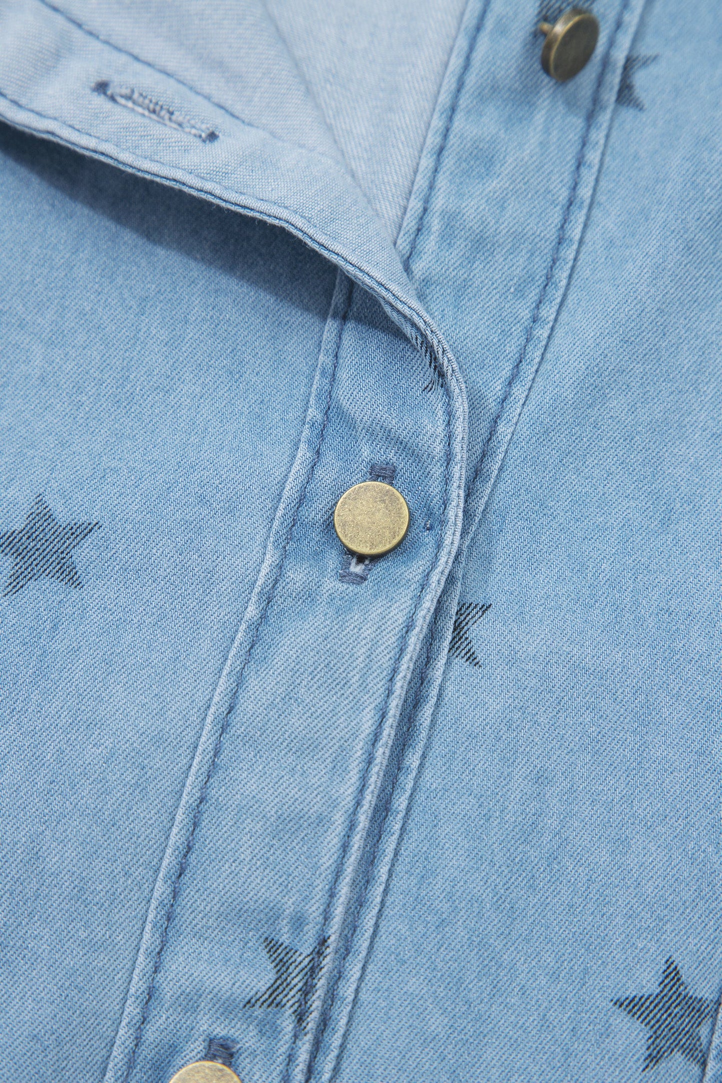 Star Denim Double Chest Pocket Short Sleeve Shirt