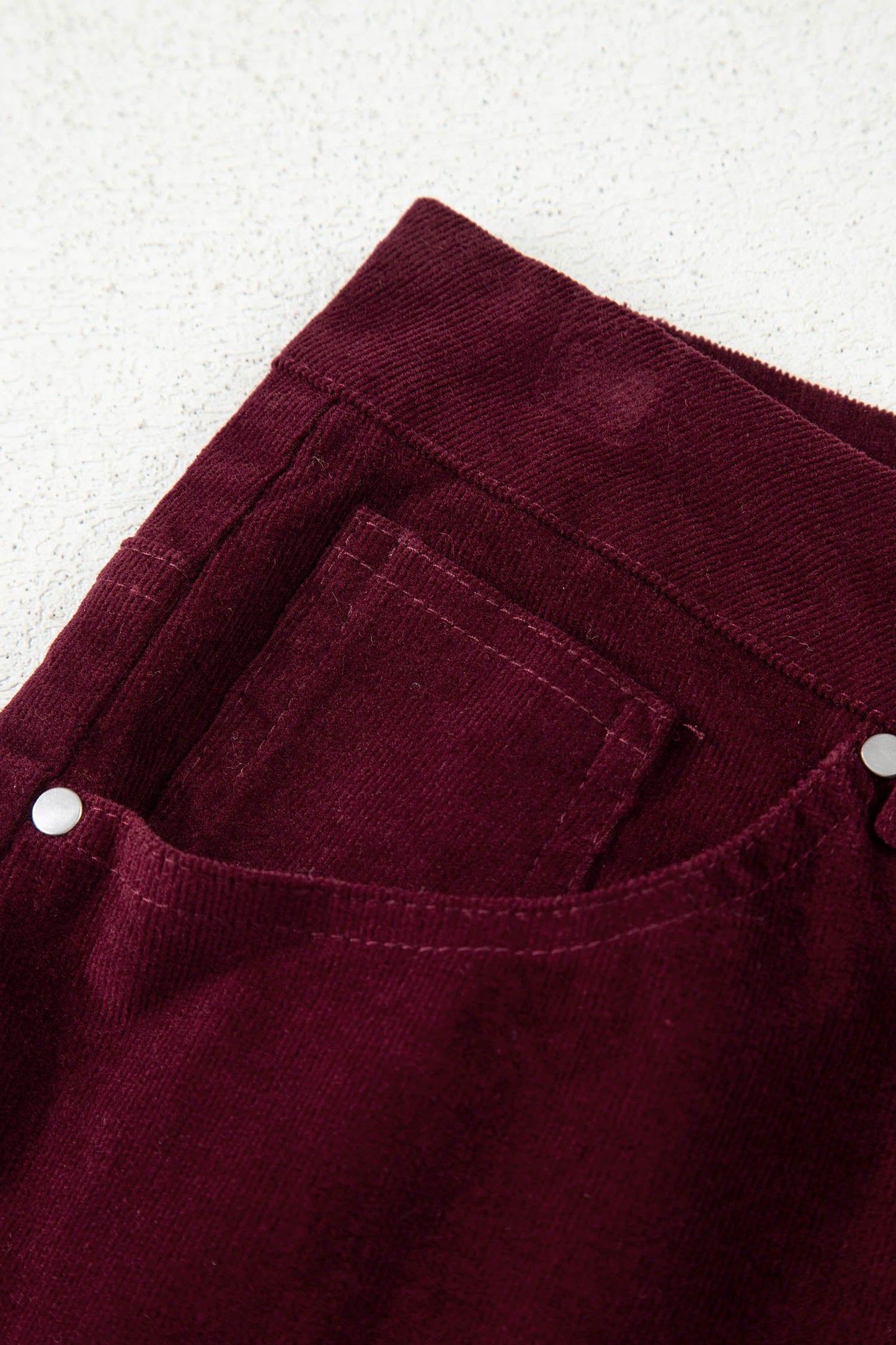 Solid Corduroy High Waist Wide Leg Pants