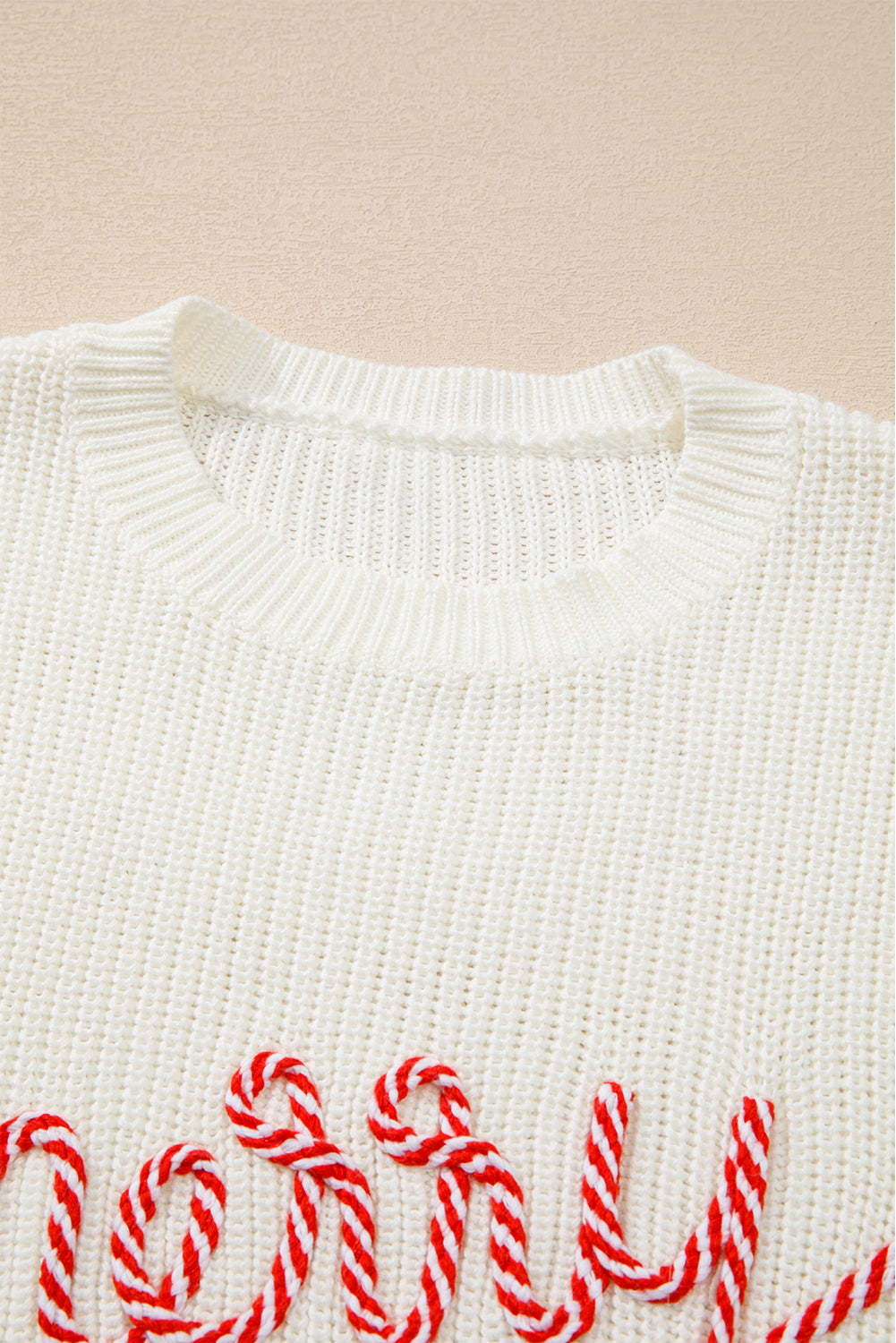 Stripe Merry & Bright Christmas Long Sleeve Sweater