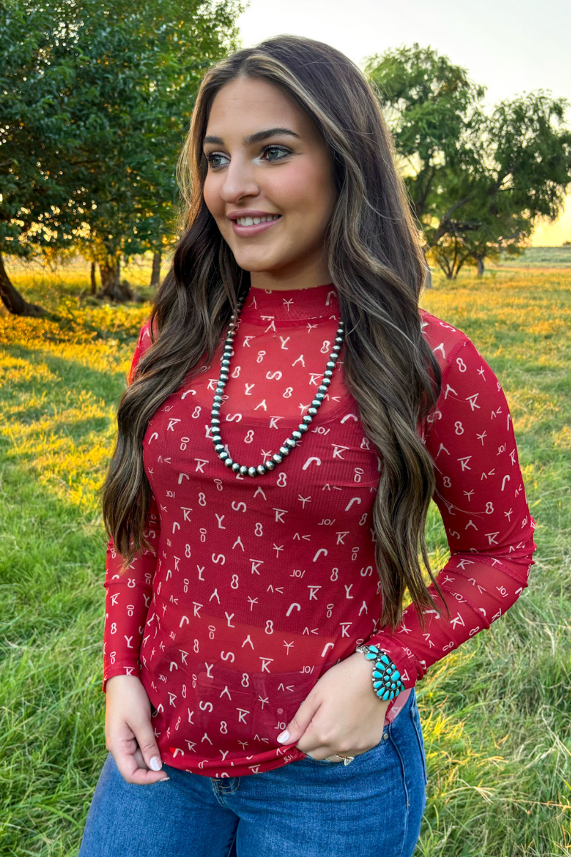 Red Dirt Branded Mesh Top By Sterling Kreek