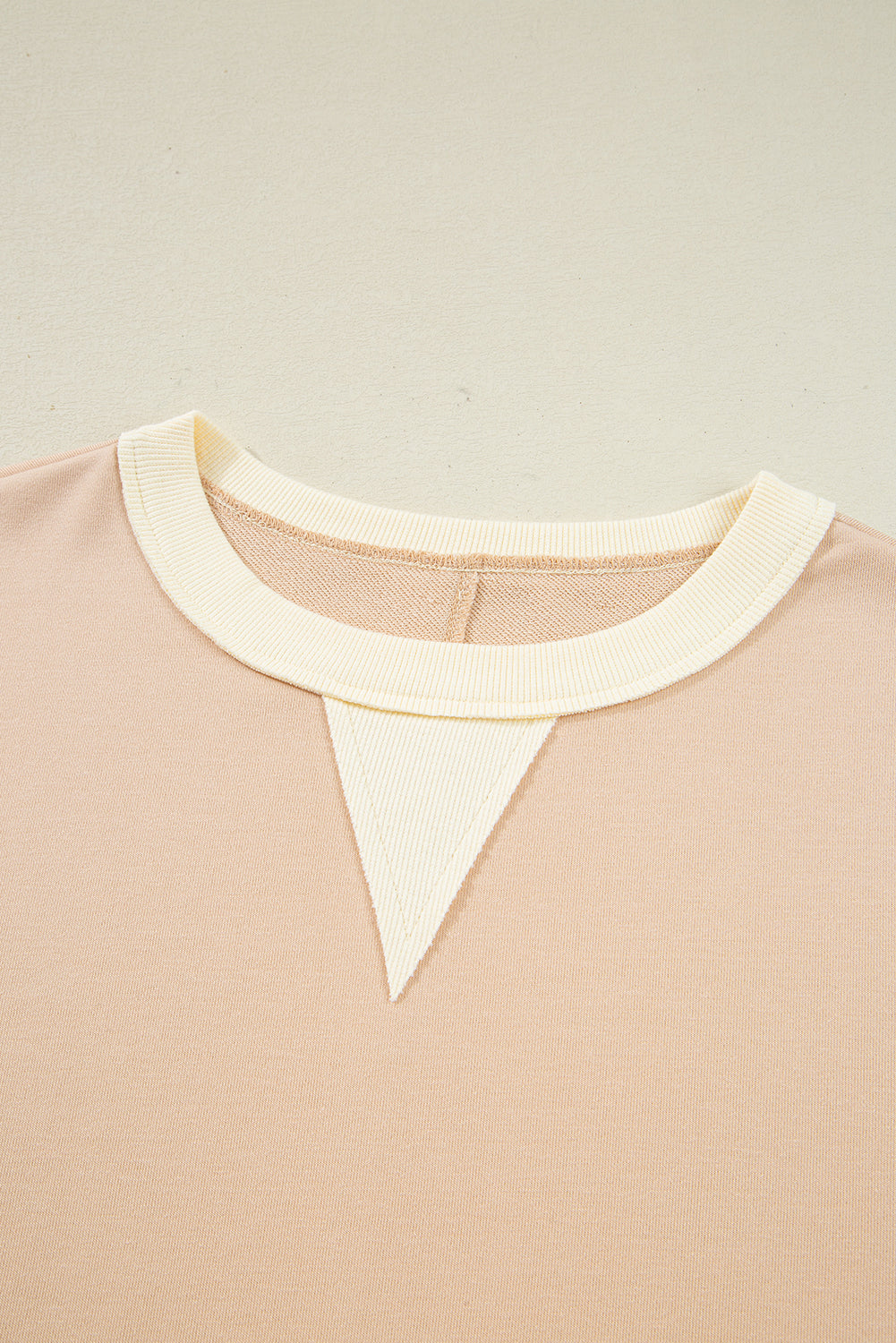 Colorblock Waffle Knit Patchwork Long Sleeve Sweatshirt