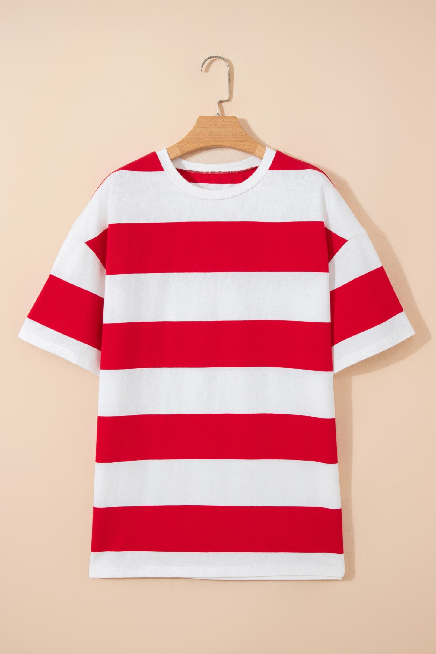 Stripe Colorblock Short Sleeve Oversize Tunic Tee