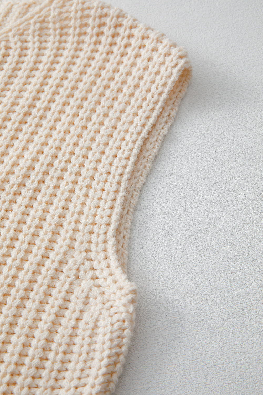 Solid Textured Buttoned Sweater Vest