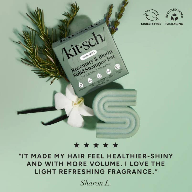 Rosemary & Biotin Volumizing Shampoo & Conditioner Bar Combo by KITSCH