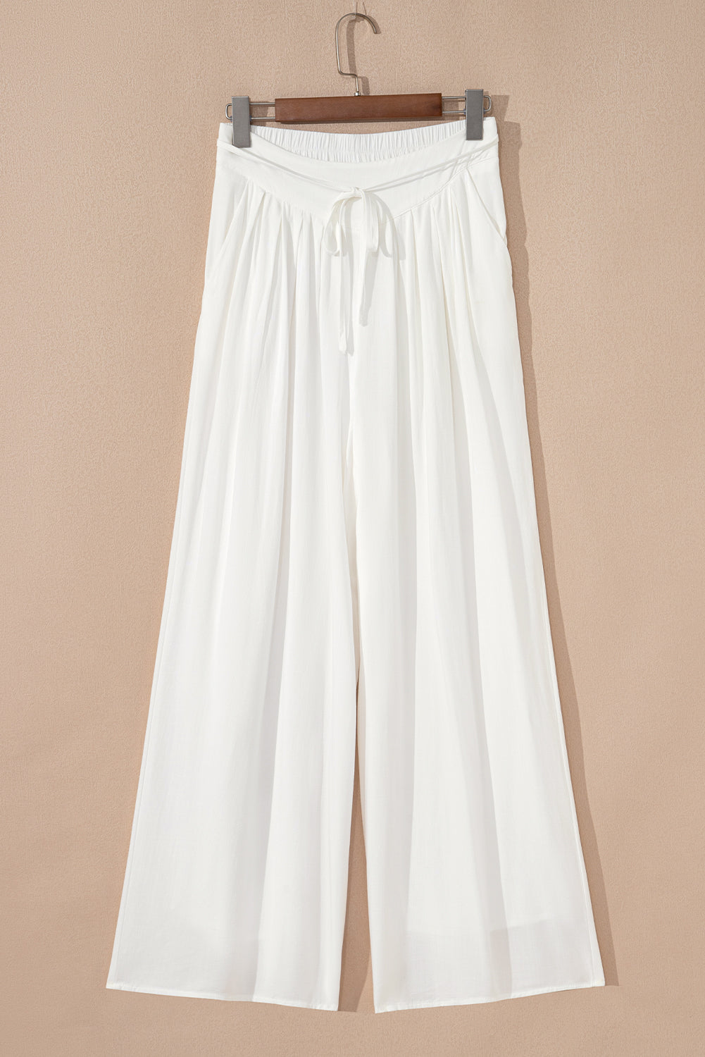 Drop Waist Pleated Wide Leg Casual Pants