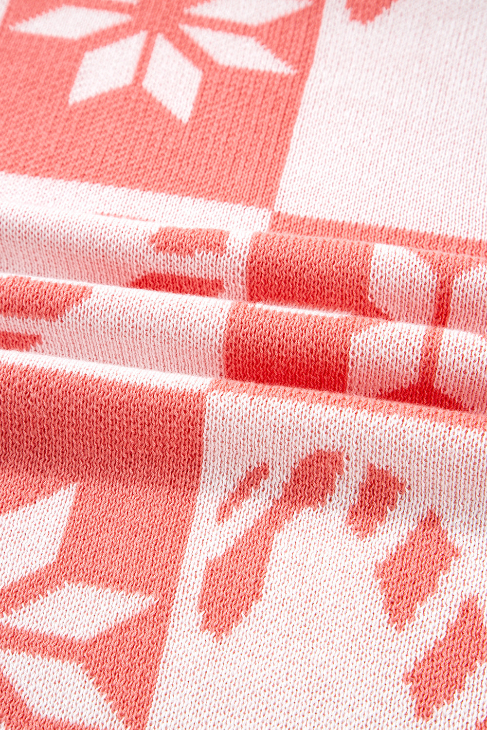 Candycane Snowflake Checker Christmas Holiday Sweater