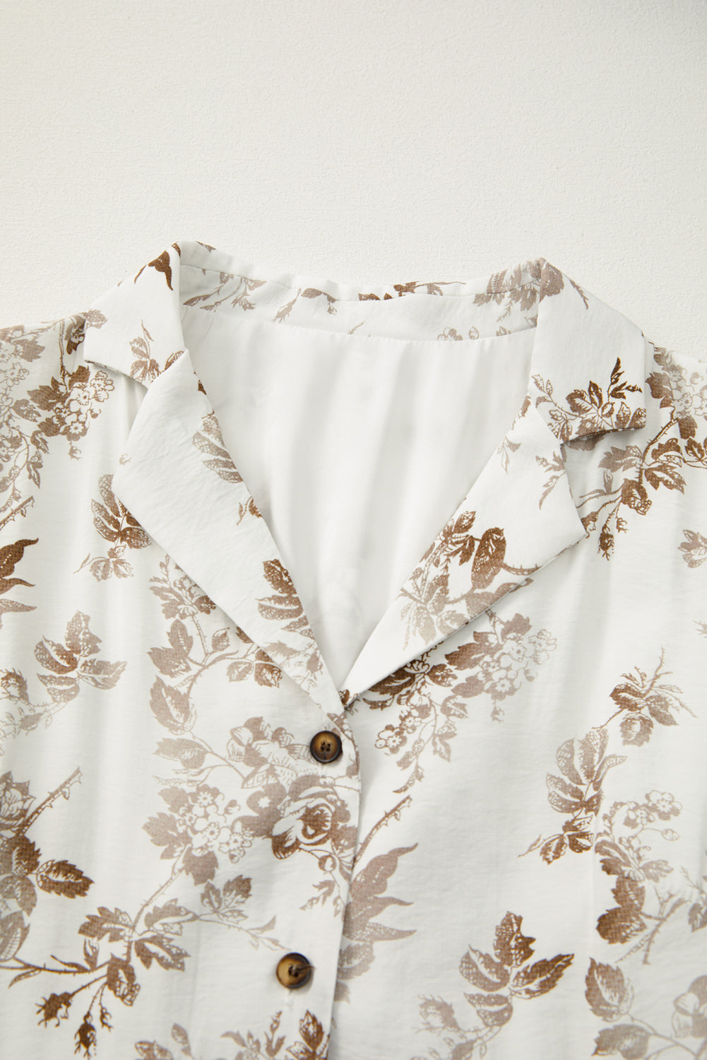 Floral Puff Sleeve V-Neck Buttoned Front Dress