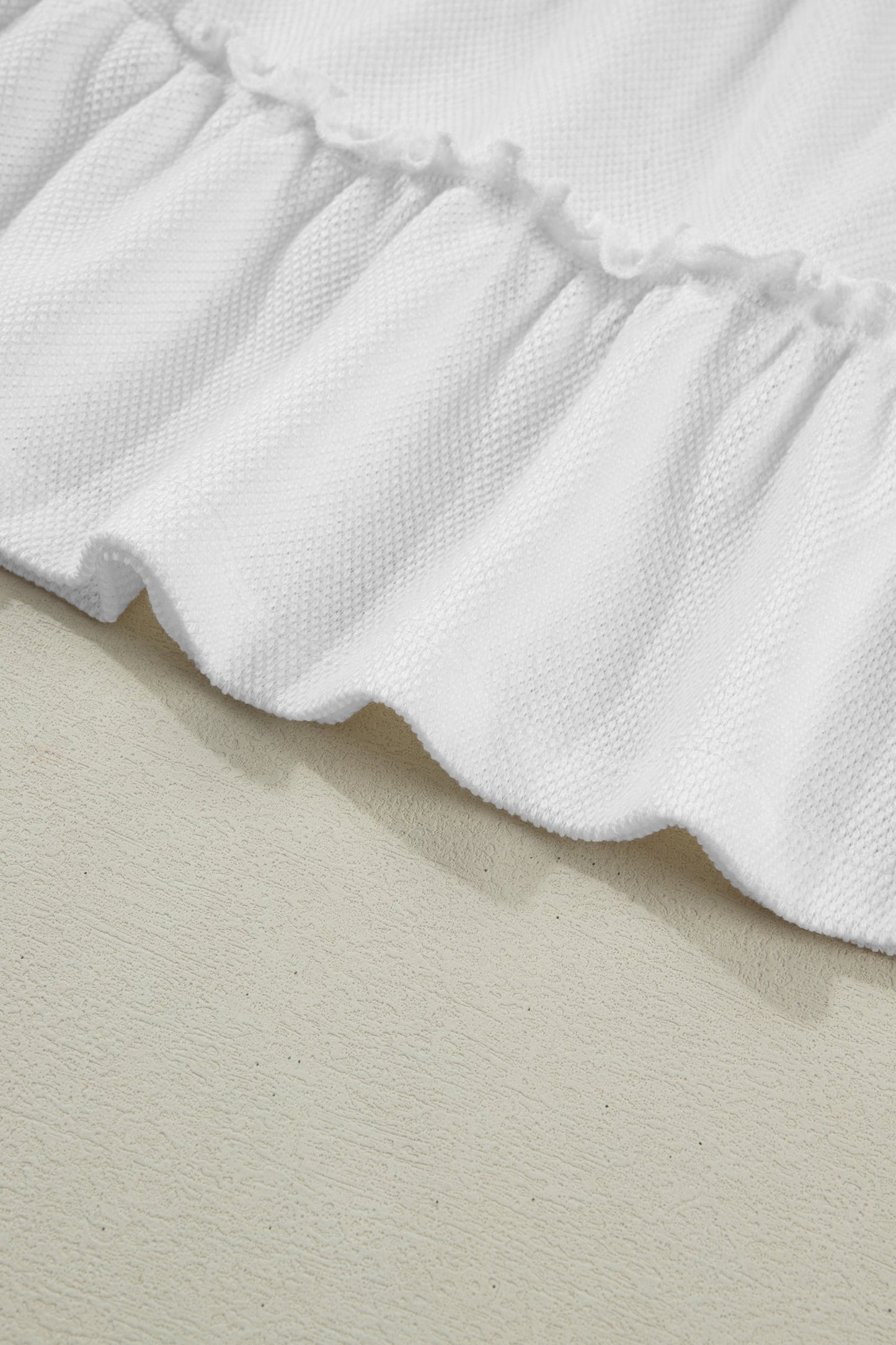 Solid Frilled Ruffle Tiered Tank Top