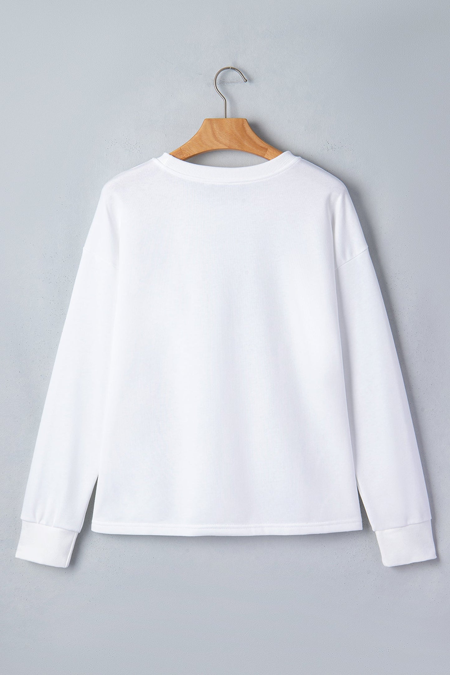 Solid Drop Shoulder Long Sleeve Top