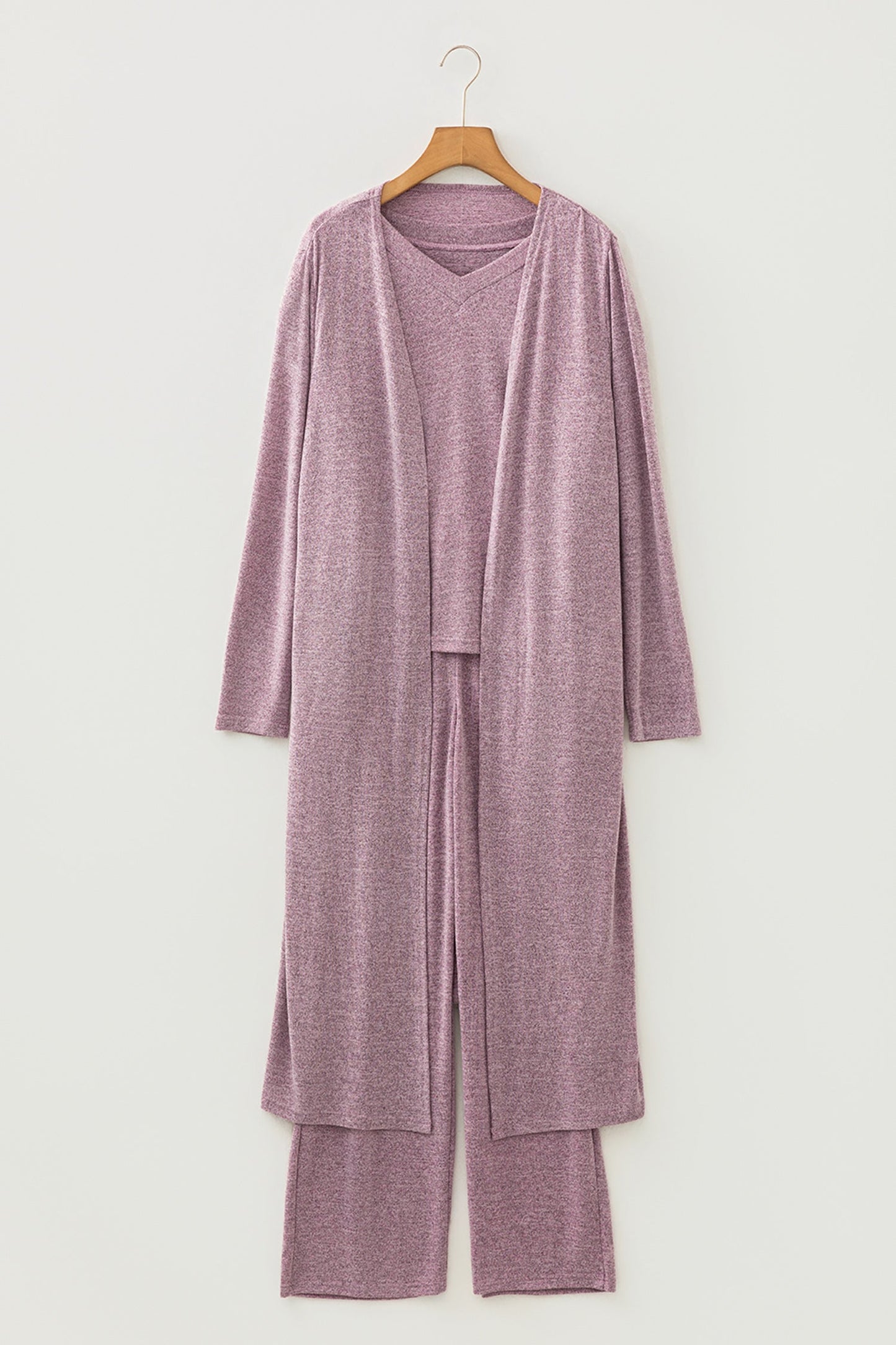 3pcs V-Neck T-Shirt & Ribbon Knot Pants Set
