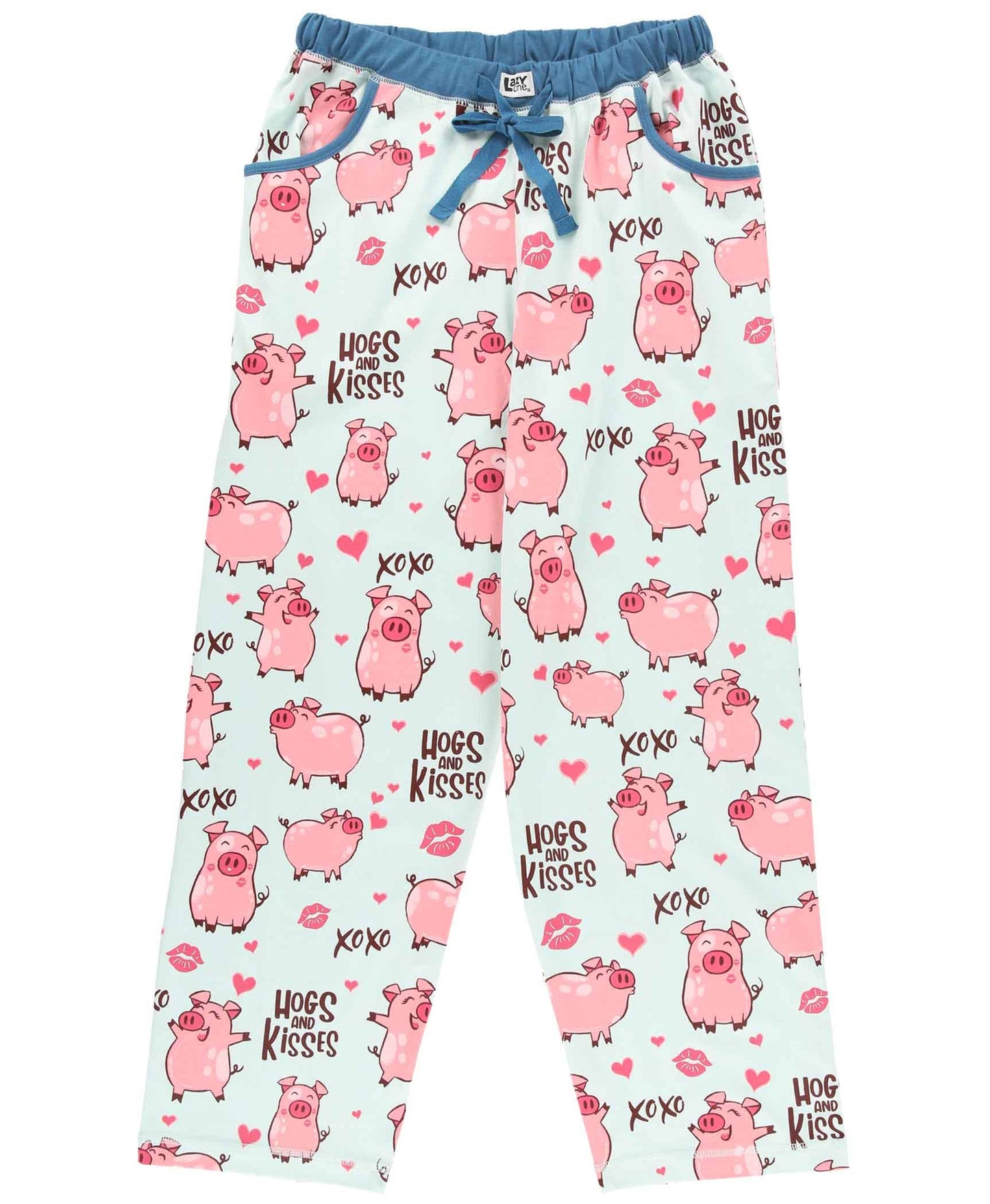 Hogs & Kisses Blue Women's Pajama Pants By Lazy One