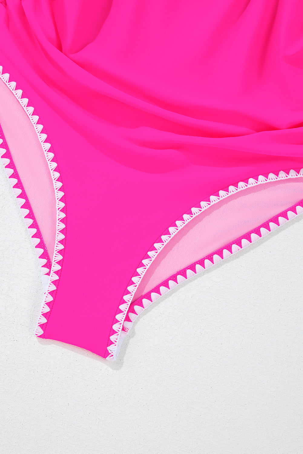 Ric-Rac Trim Contrast Patchwork Cutout Swimsuit