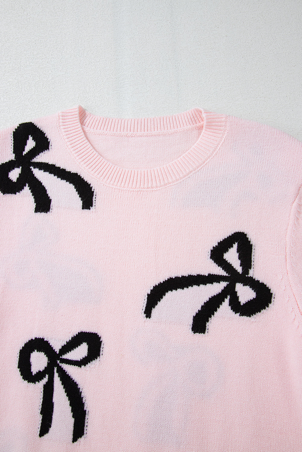 Bow Knit Crewneck Sweater