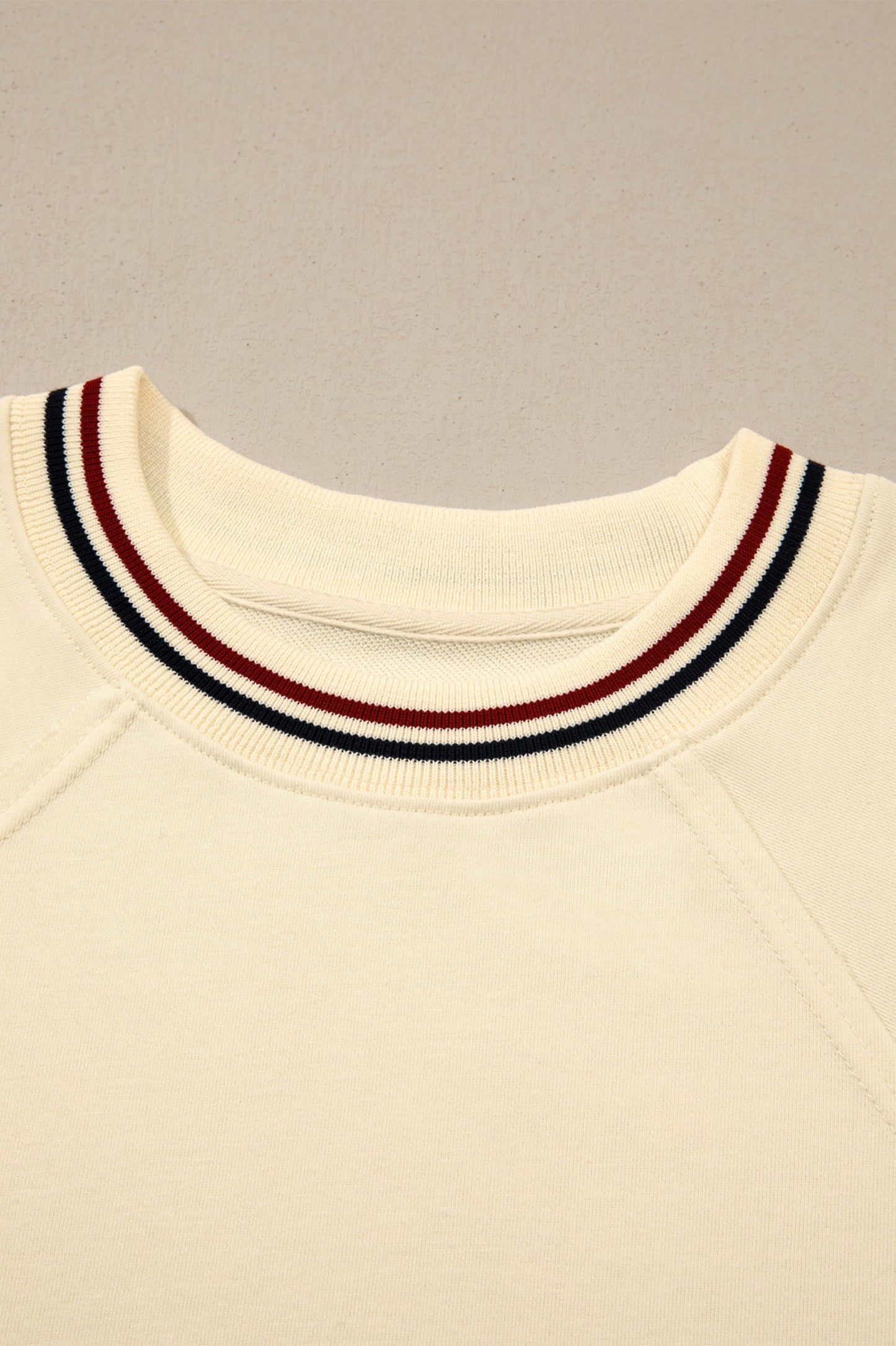 Varsity Stripe Cuffed Short Sleeve Tunic Top