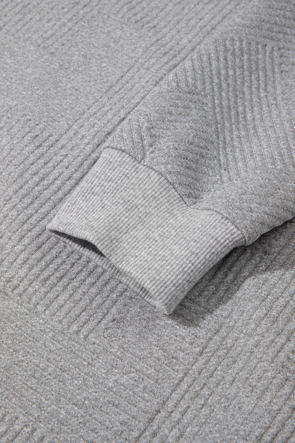 Textured Half-Zip Long Sleeve Sweatshirt