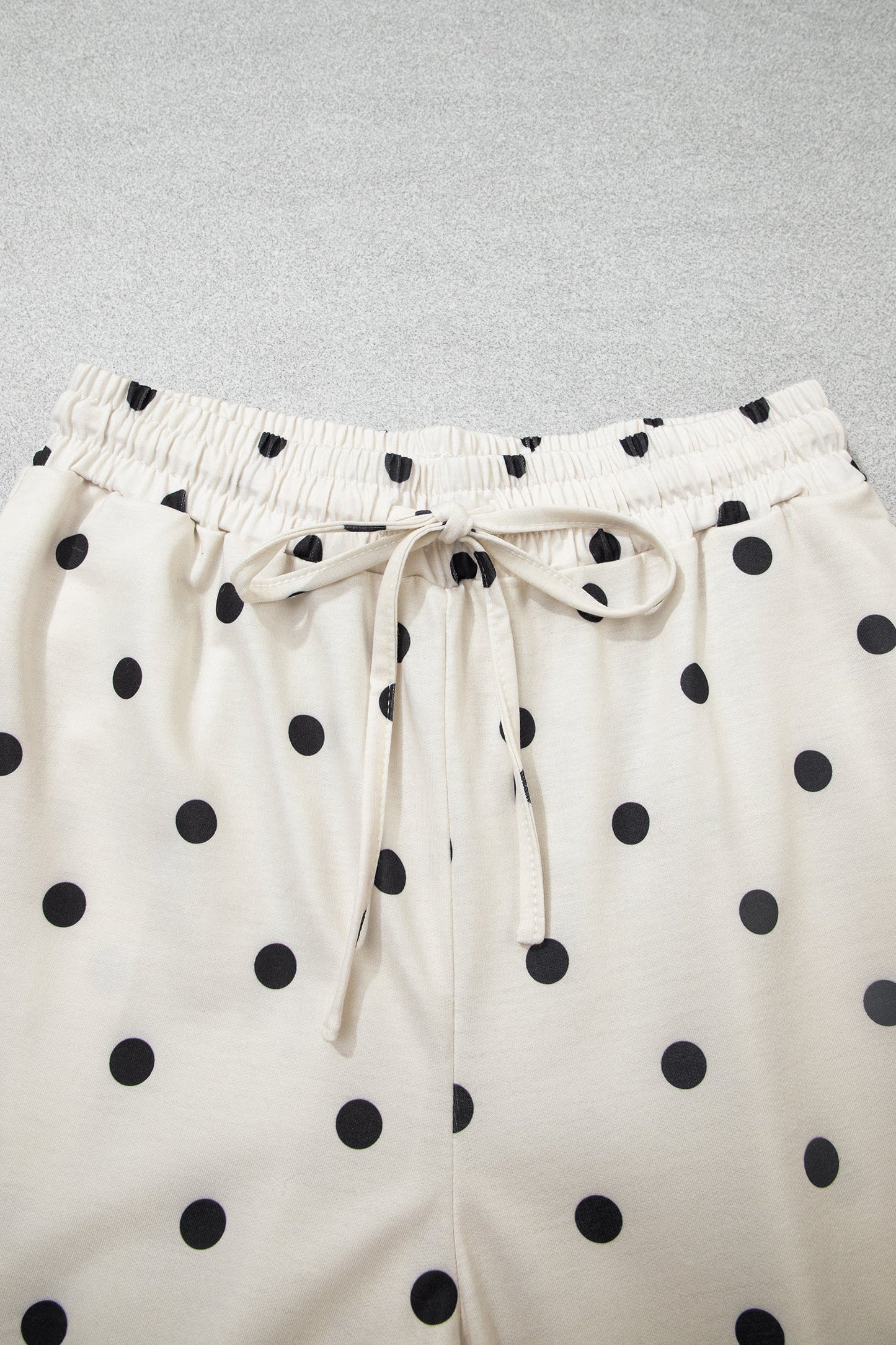 Polka Dot 3/4 Sleeve Top & Elastic Waist Pants Set
