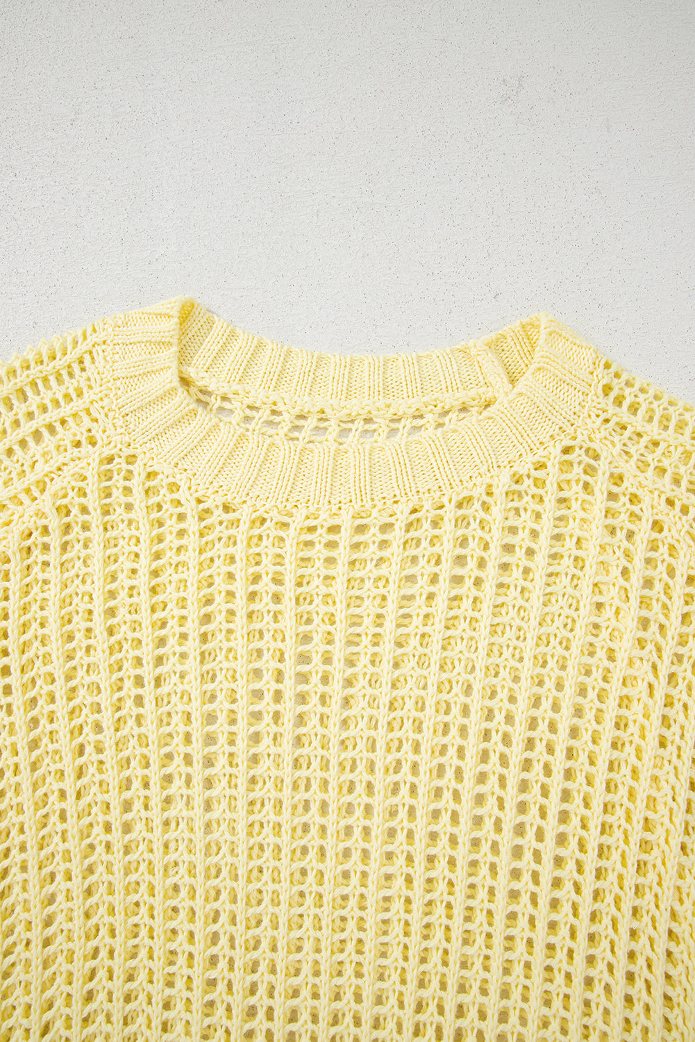 Hollow-out Crochet Side Tied Short Sleeve Sweater